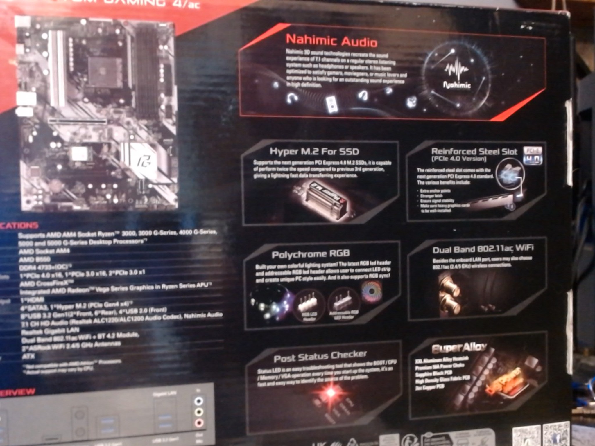 ASRock B550 Phantom Gaming 4/AC SUPPORTS DDR4 AM4 NIB Factory Sealed