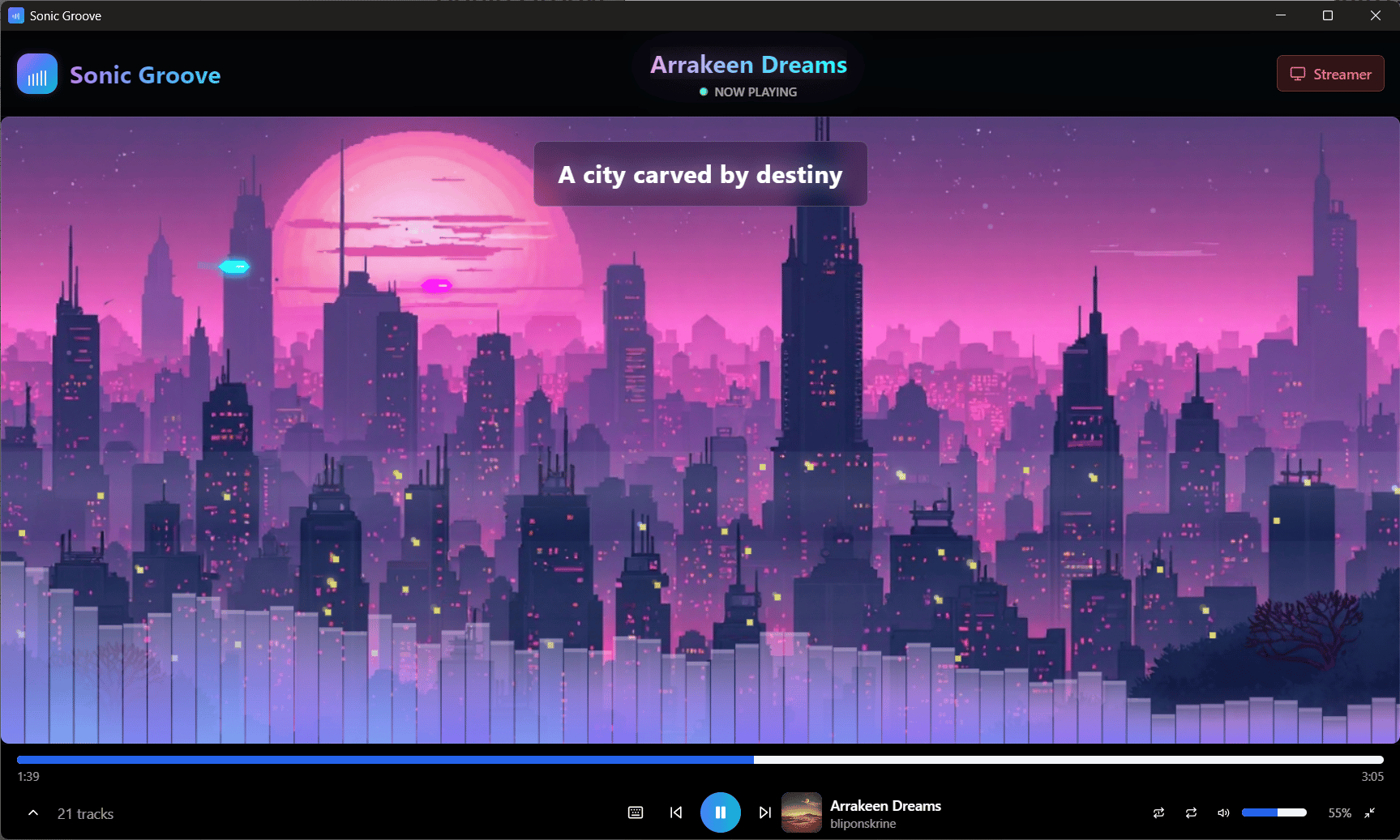 Sonic Groove Flash Drive - Mp3 player/visualizer - Win/Linux/Steam Deck