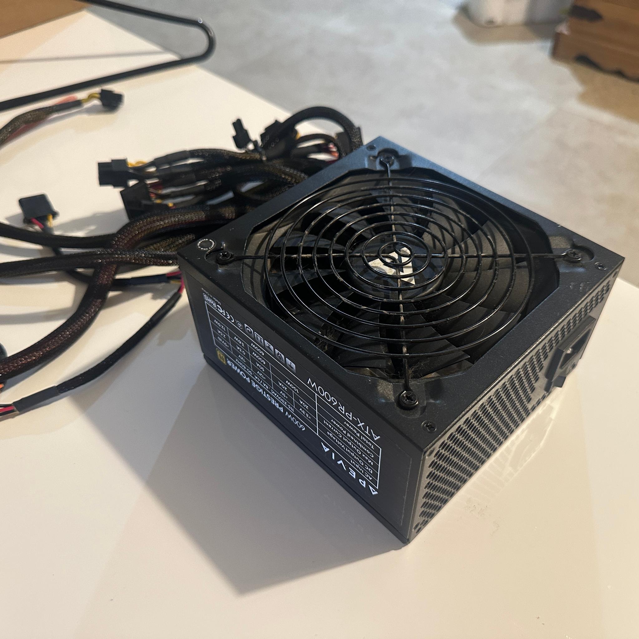 🌟 Gold Rated 600w Apevia Power Supply 🌟 Fully Tested & Ready to Use