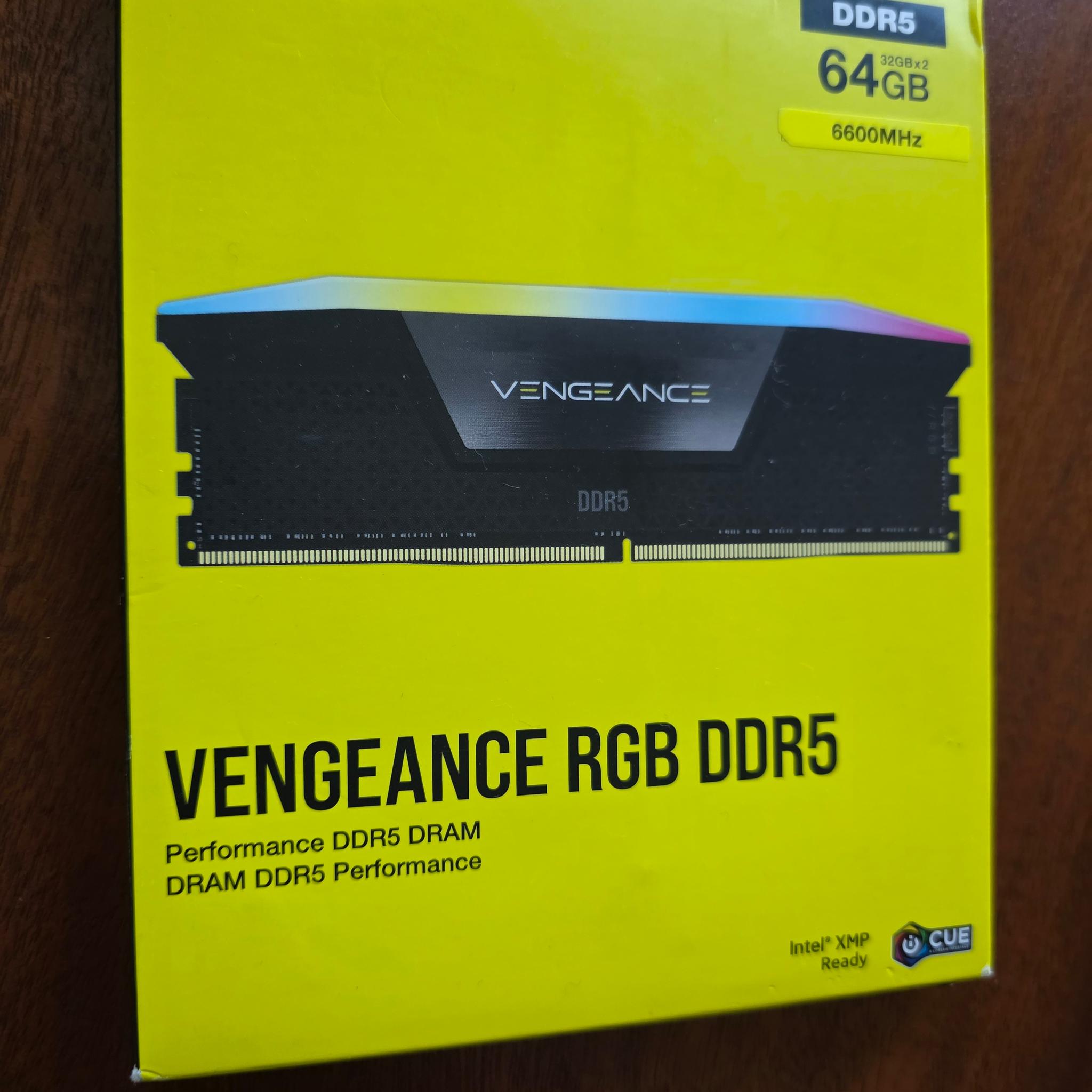 OPEN BOX Corsair Vengeance RGB DDR5 RAM (32GB x2) 6600 MHz