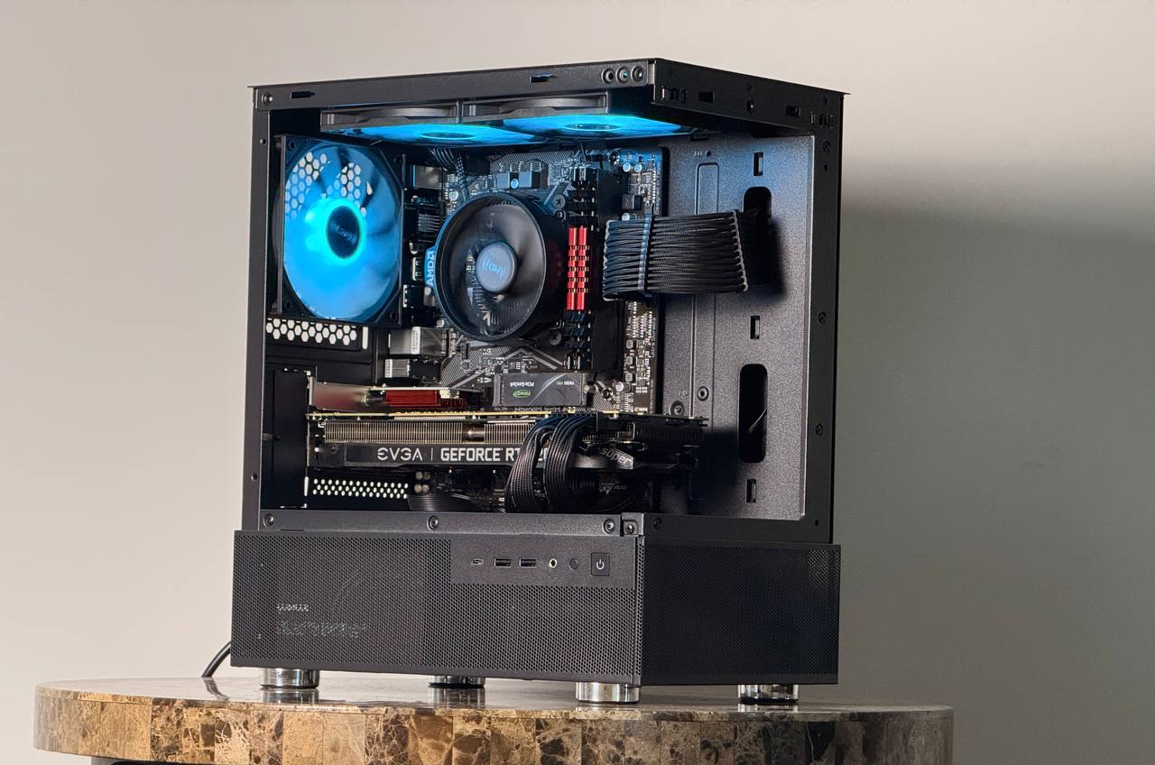 FREE SHIP 🖤🌈 Black RGB Gaming PC | RTX 2070 Super | Ryzen 5 5500 | 500 GB NVME | 16 GB DDR4 🌈🖤