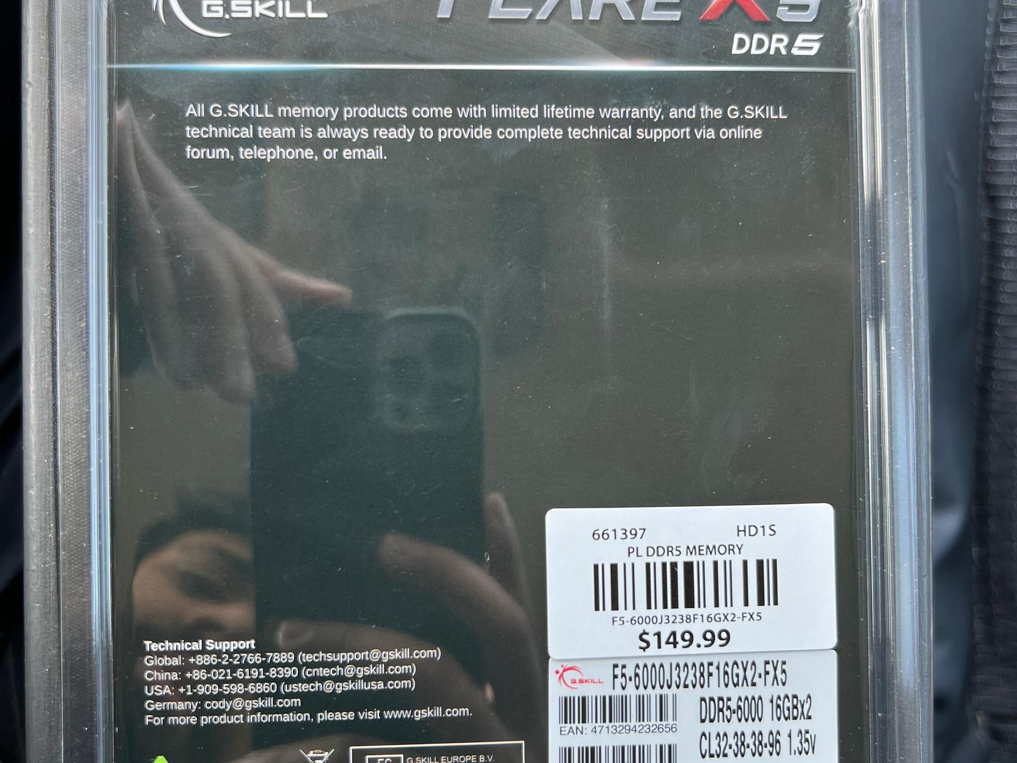 G Skill Flare X5 DDR5 6000MHz 32GB (2x16)