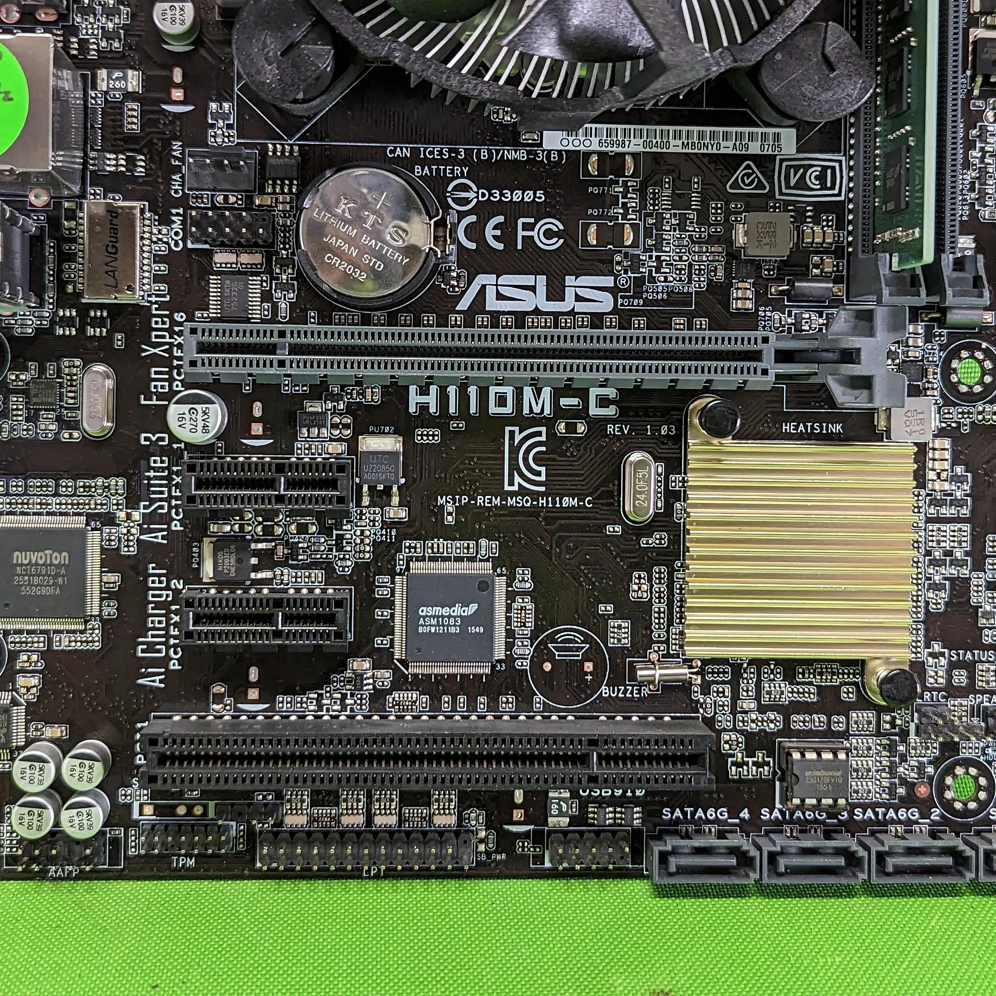 Intel Core i5-6400 + 4GB RAM + mATX Motherboard Asus H110M-C Combo + IO Shield