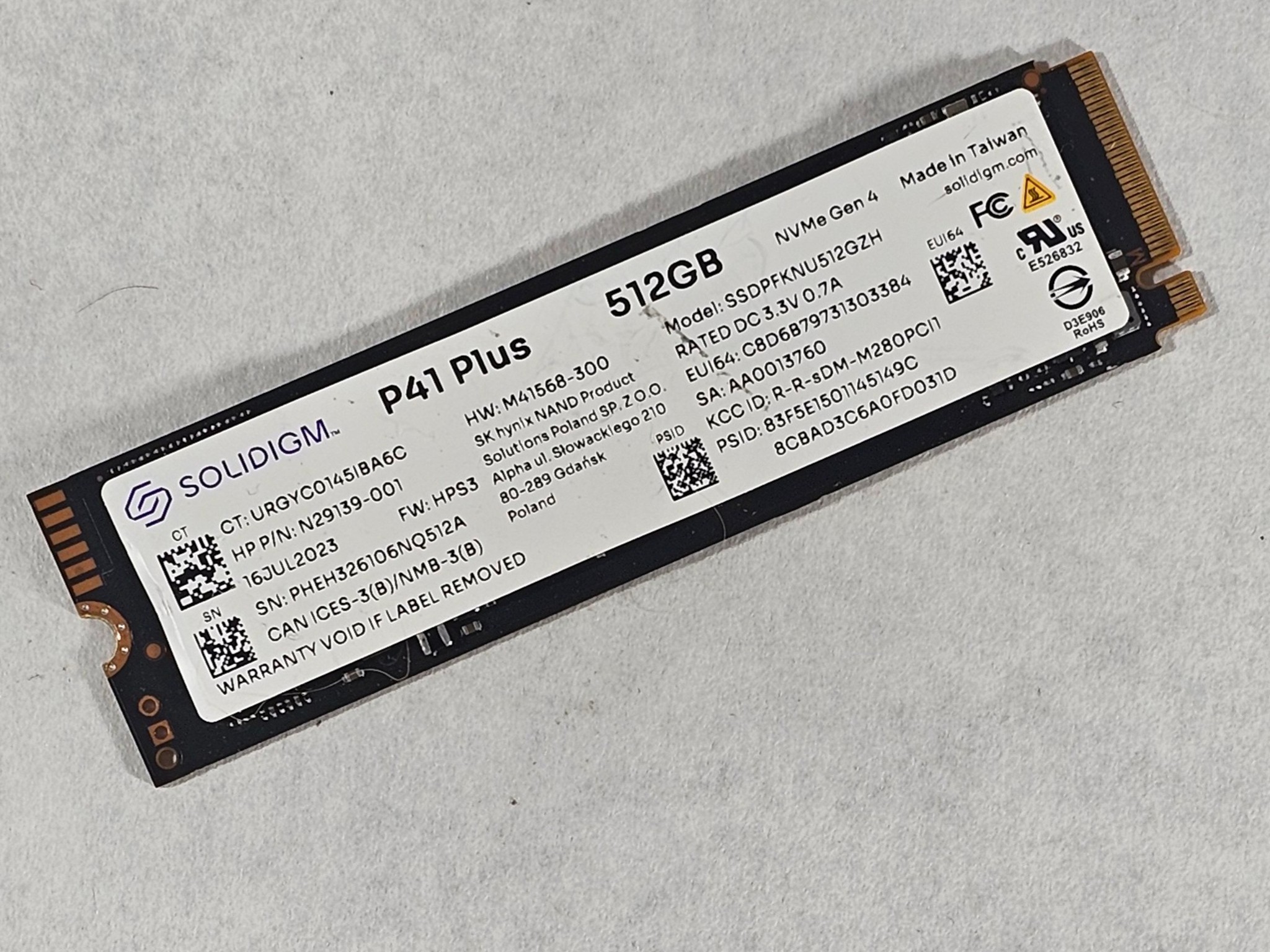 512GB NVMe M.2 SSD