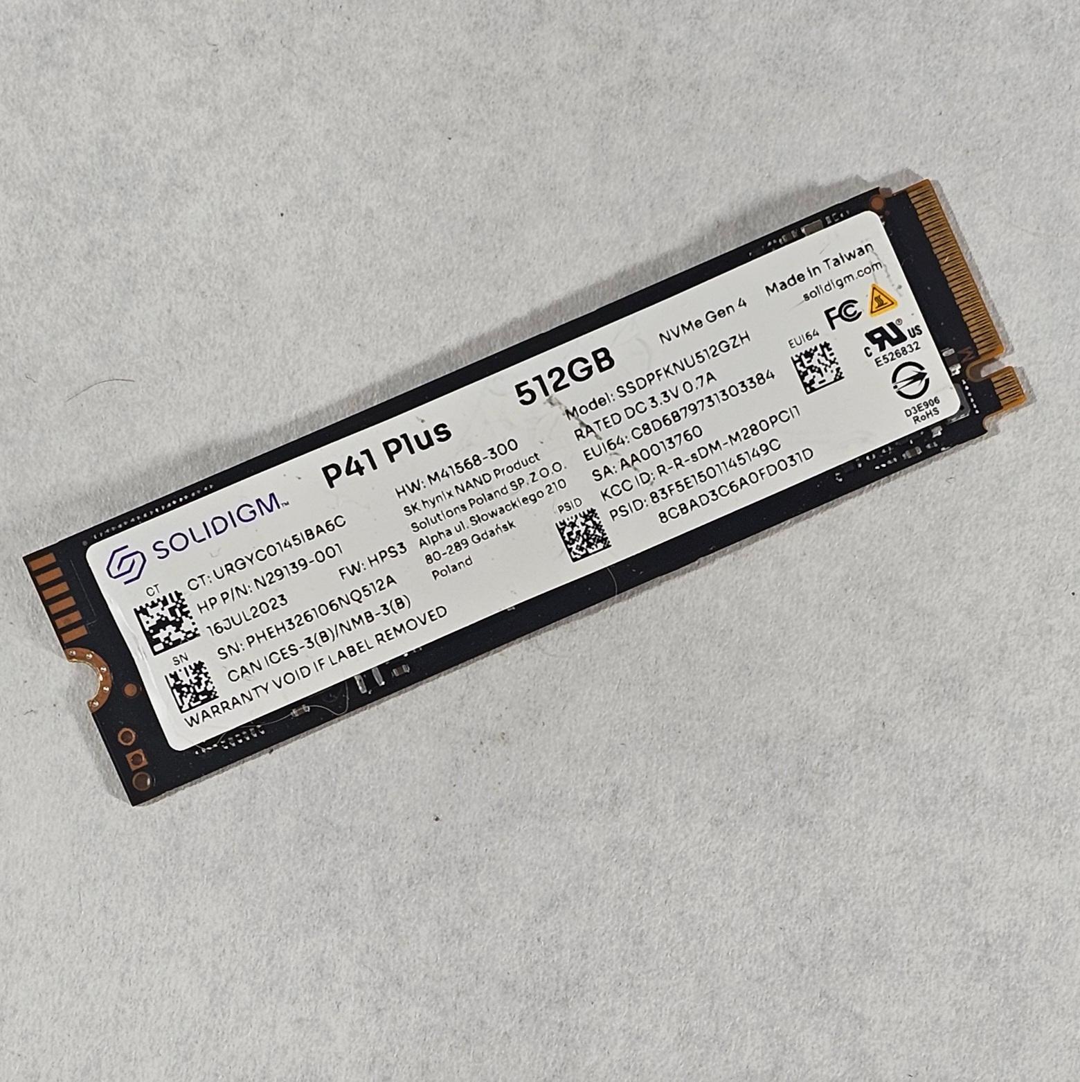 512GB NVMe M.2 SSD