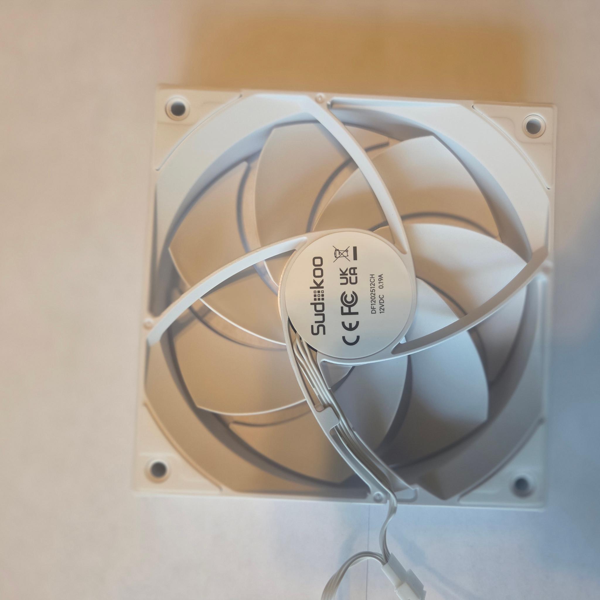 Sudokoo 120mm PWM Case/Radiator Fan - High Static Pressure 1900 RPM  "White 3 Pack"