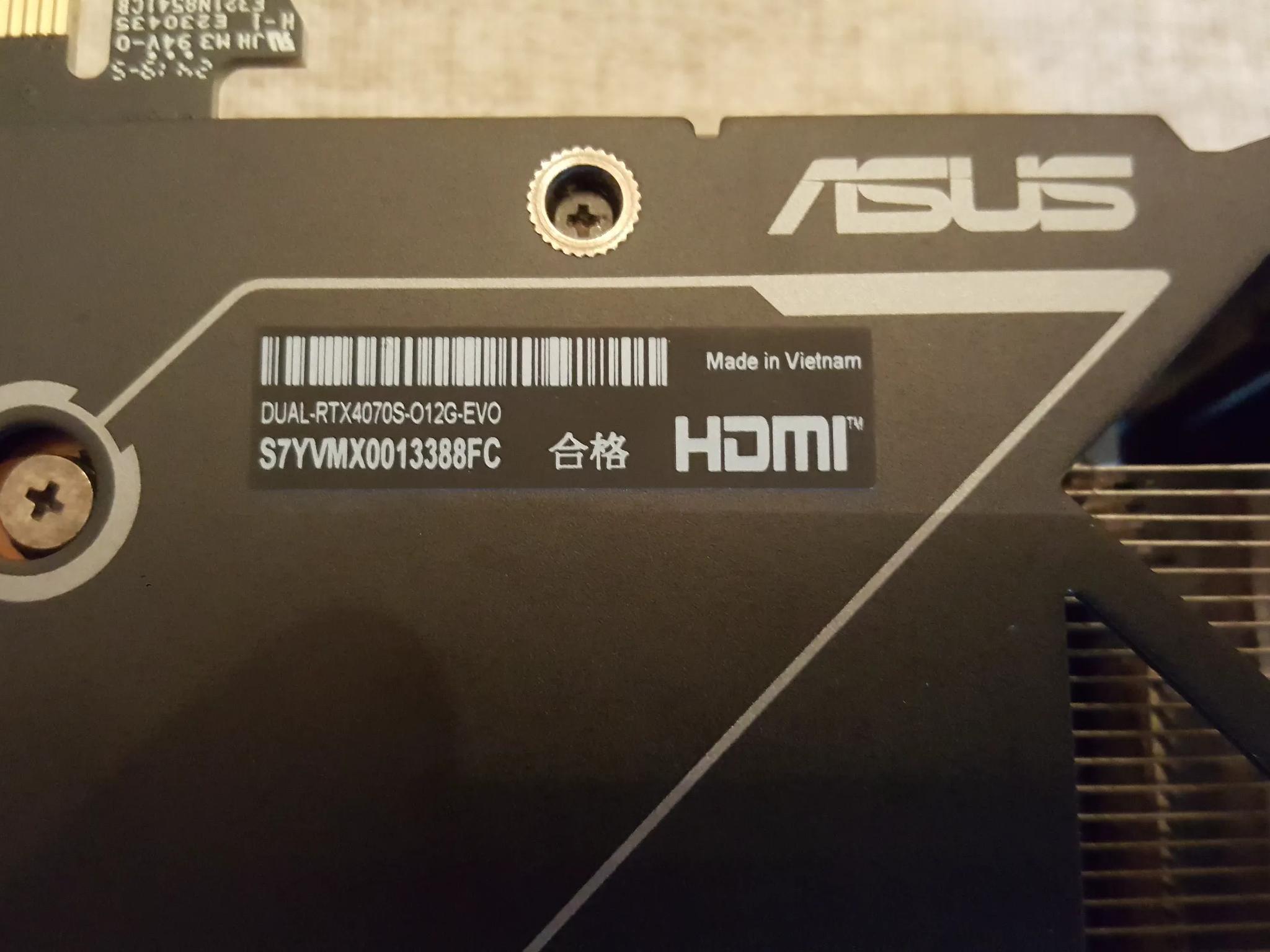 Nvidia Geforce 4070 SUPER 12GB ASUS DUAL EVO OC