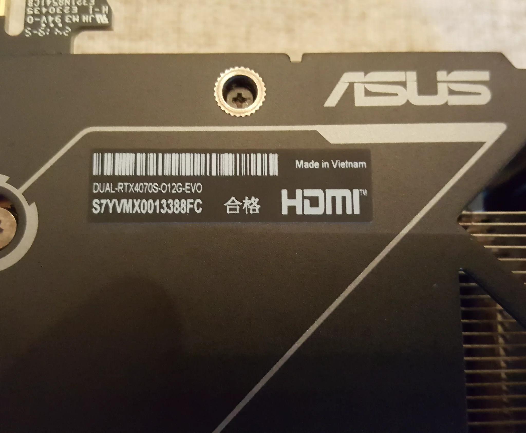 Nvidia Geforce 4070 SUPER 12GB ASUS DUAL EVO OC