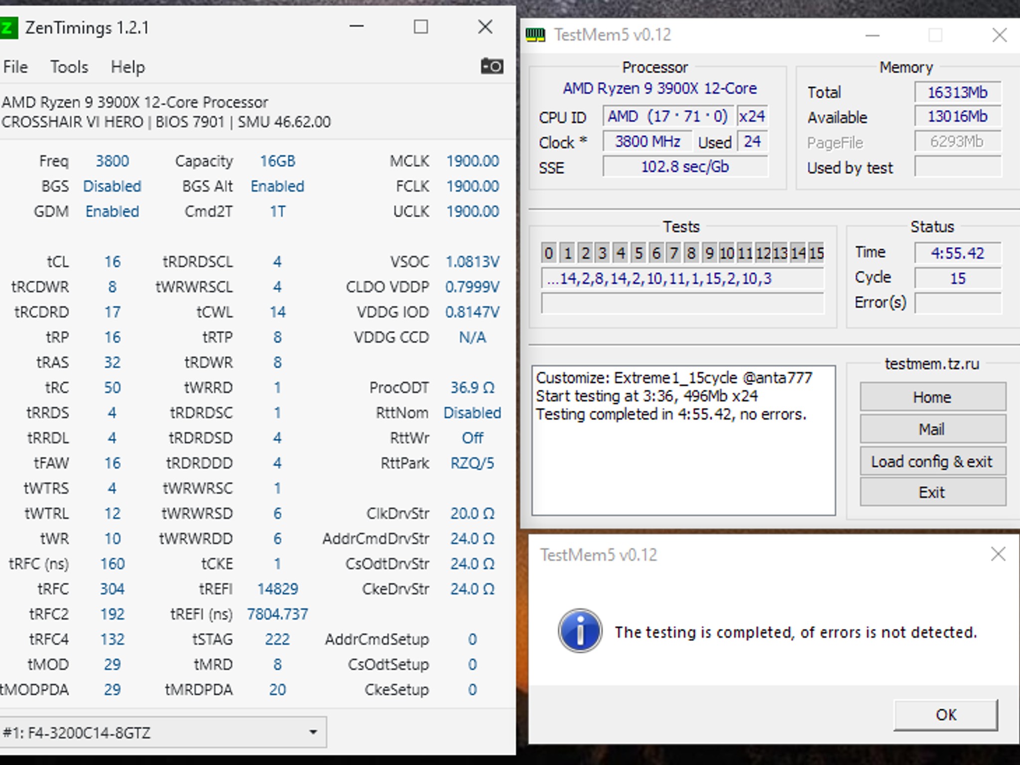 AMD Ryzen 9 3900X 12-core - 1900 FCLK