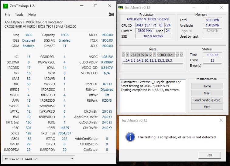 AMD Ryzen 9 3900X 12-core - 1900 FCLK