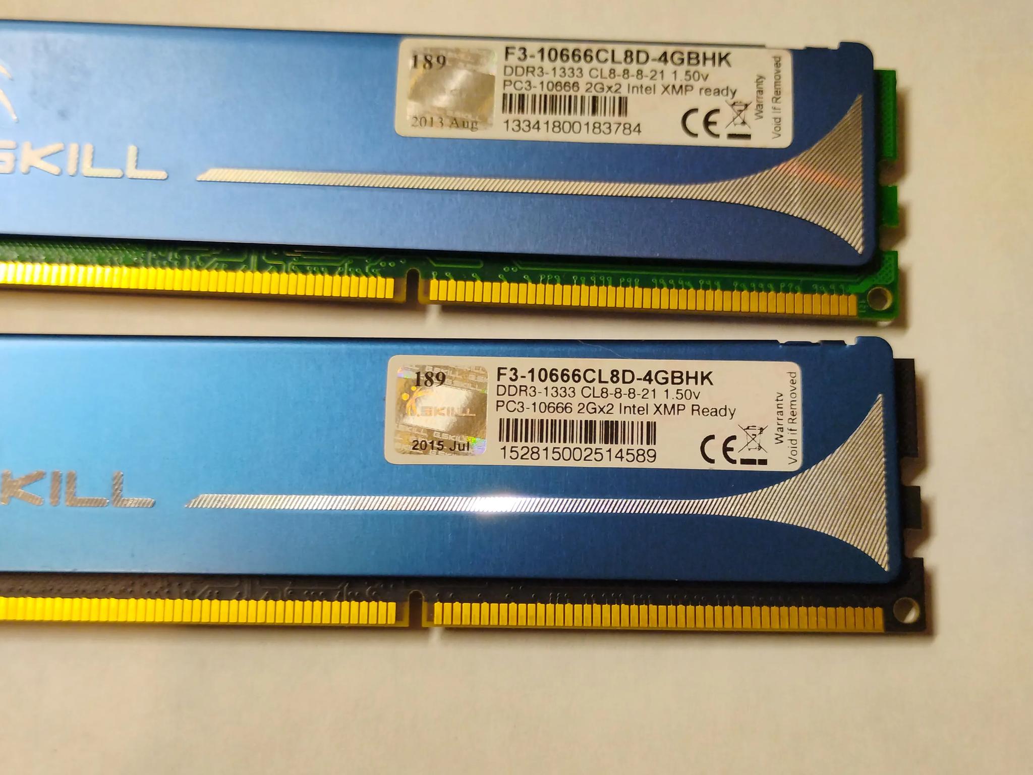 GSkill 4GB (2X2GB) DDR3- 1333 CL8-8-8-21 1.50v F3- 10666 F3-10666CL8D-4GBHK