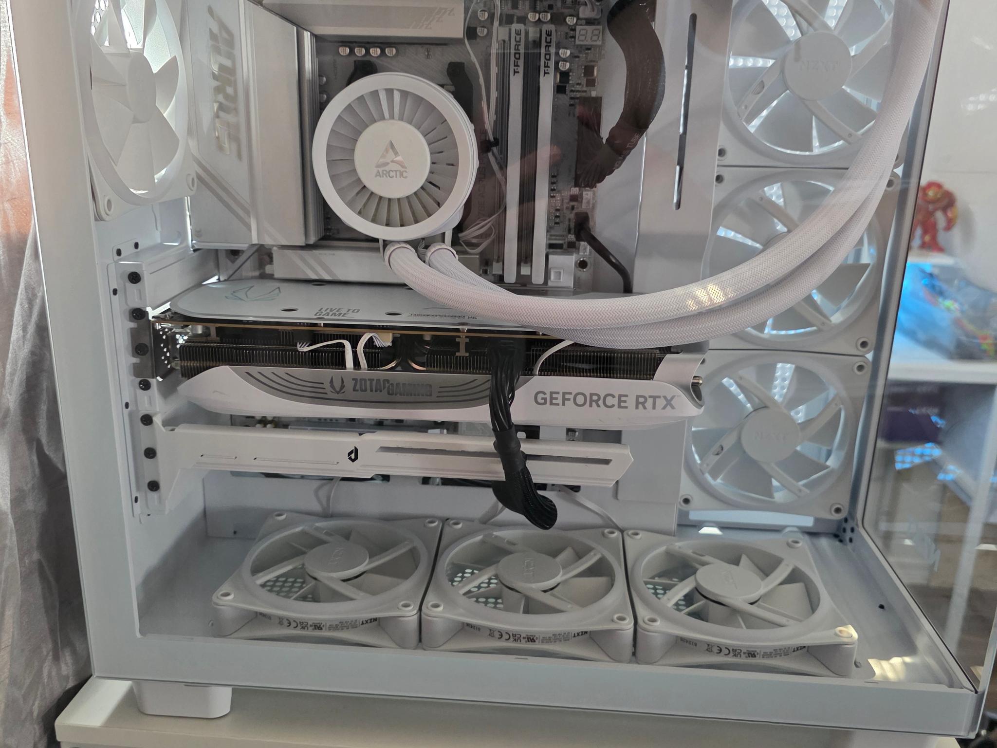 Nzxt white h9 flow/elite mesh and glass top panel included . Ryzen 7 9800xd, 4080 super, aorus x870e