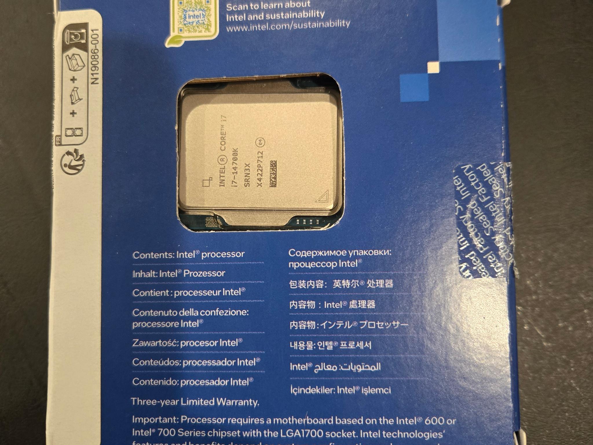 NIB Intel® Core™ i7-14700K - Core i7 20-Core (8P+12E) LGA 1700 125W Intel UHD Graphics 770