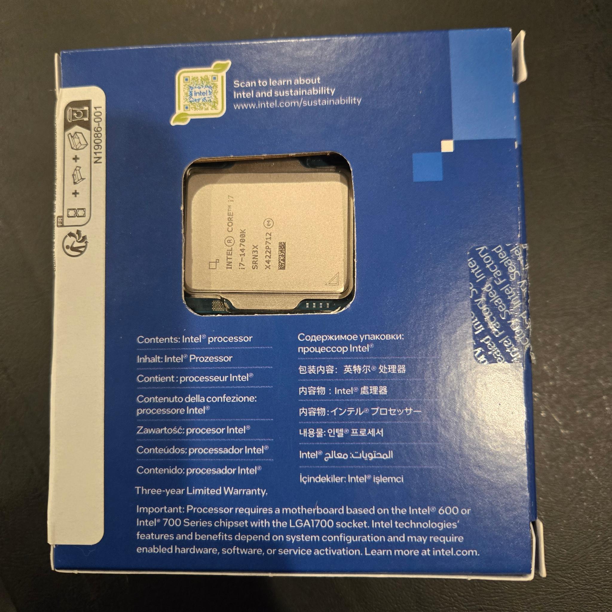 NIB Intel® Core™ i7-14700K - Core i7 20-Core (8P+12E) LGA 1700 125W Intel UHD Graphics 770