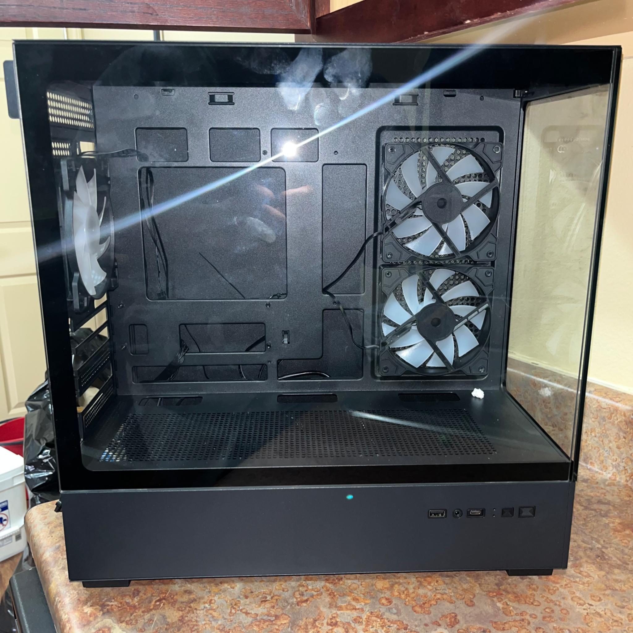 DIYPC ARGB-N1-BK Black USB3.0 /Type C Micro ATX Gaming Computer Case 3 x ARGB 120mm Fans