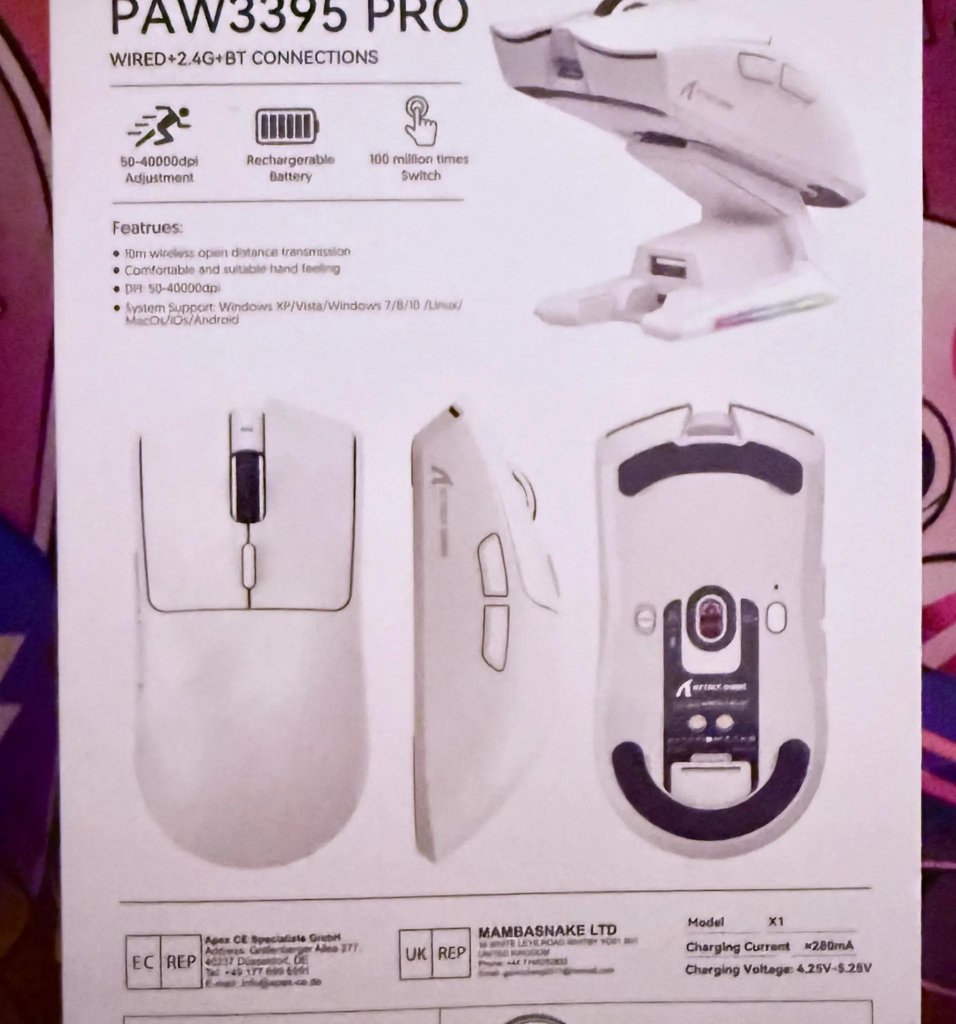 ATTACK SHARK X1 Wireless Gaming Mouse with RGB Charging Dock
