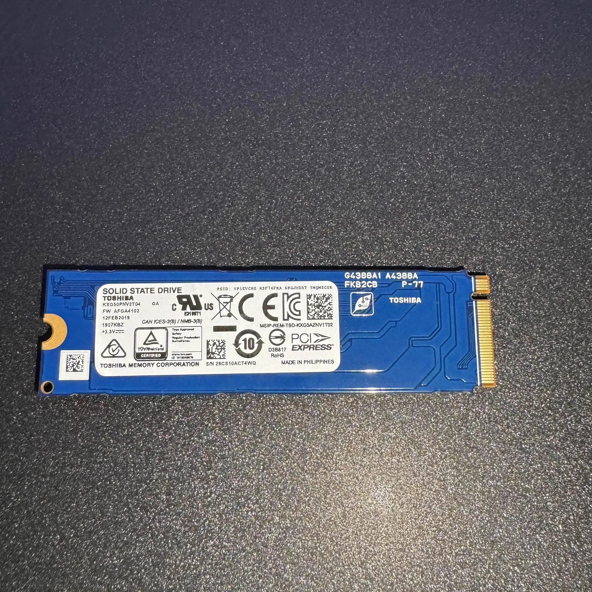 [10 Pack] [2TB NVMe PCIe Gen3x4 ] Toshiba KXG50PNV2T04 - TLC - M.2 2280 - Solid State Drive