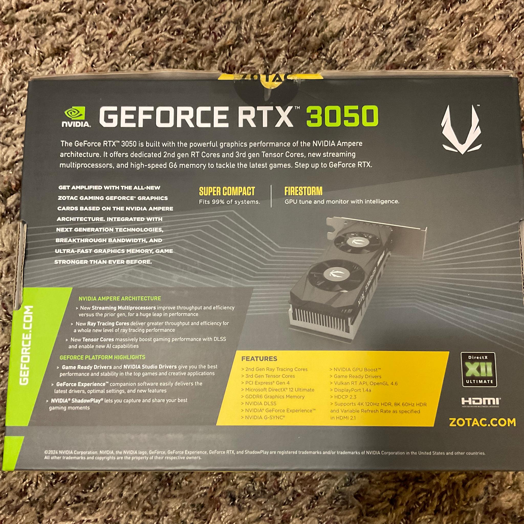 Zotac RTX 3050 6gb low profile
