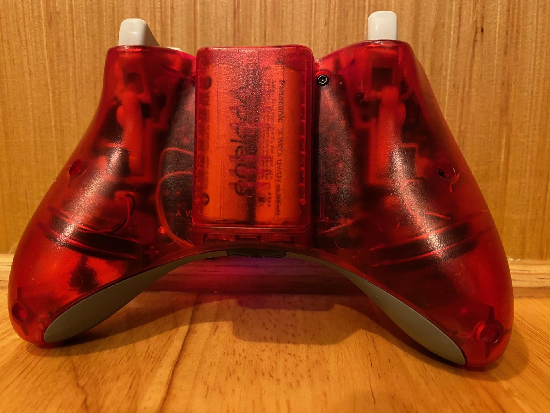 Custom clear red Xbox 360 controller - Hall effect - LEDs - RESTORED