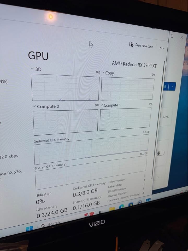 1080p Gaming PC! RX 5700XT 8gb, Intel 6 core, 32GB RAM, WINDOWS 11, 1TB hdd, 240gb ssd