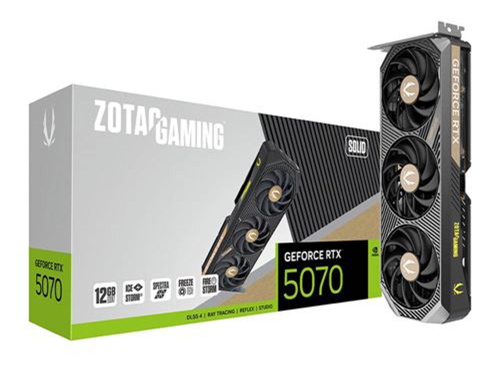 Zotac NVIDIA GeForce RTX 5070 SOLID Triple Fan 12GB GDDR7 PCIe 5.0 Graphics Card