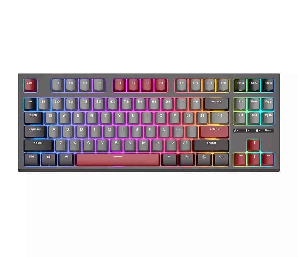 New Mechanical Keyboard RK-R87 TKL with Red switches and RGB backlight