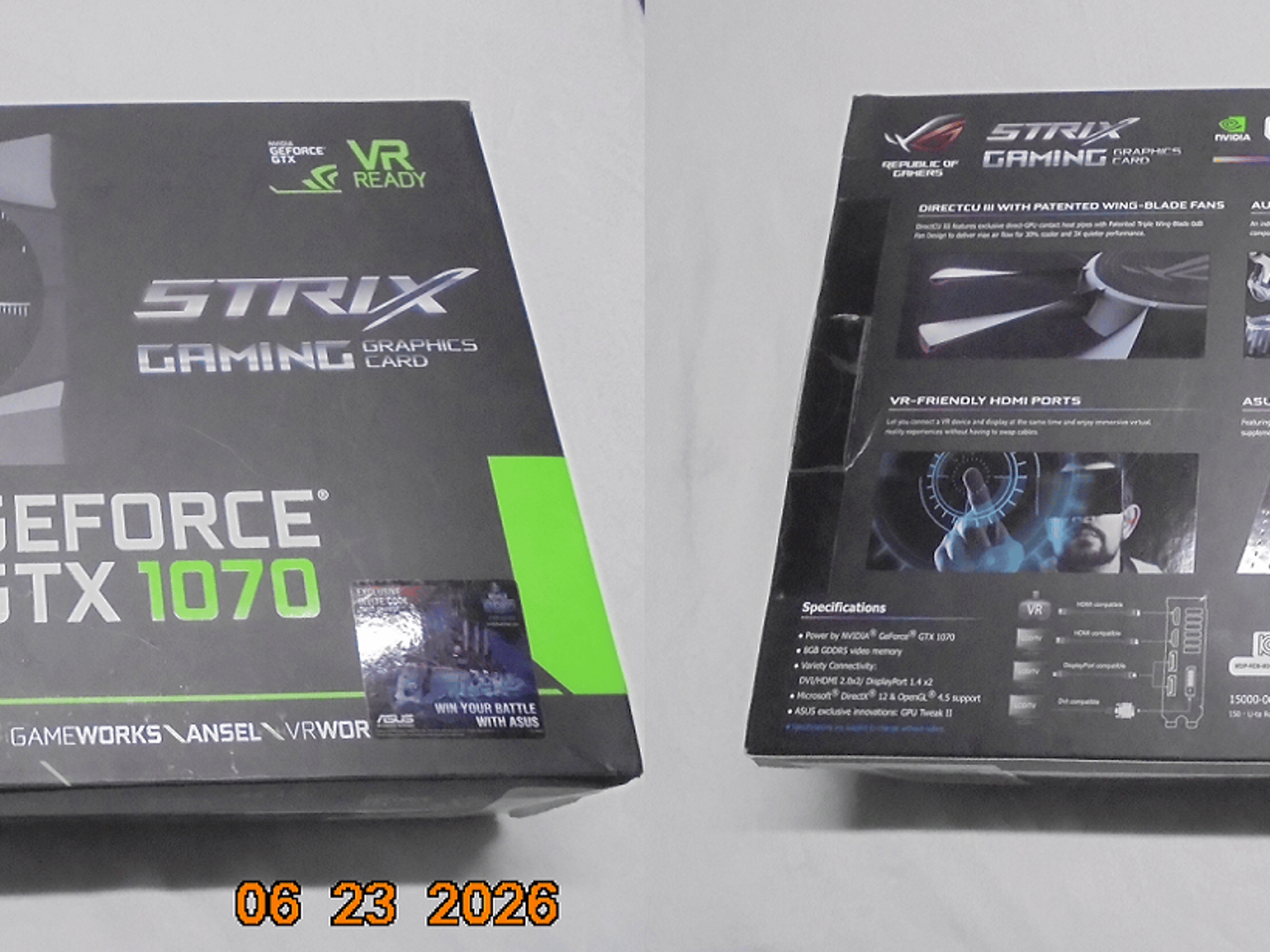 ASUS ROG STRIX-GTX1070-O8G-GAMING/CLEAN/TESTED/PERFECT/CONDITION