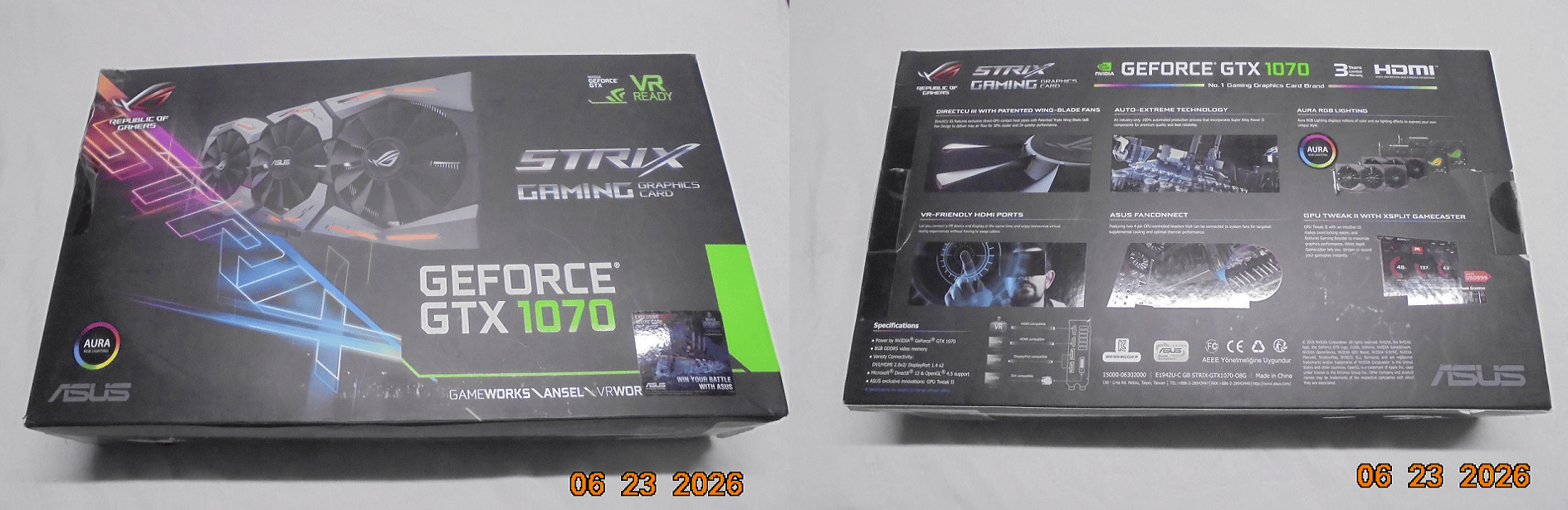 ASUS ROG STRIX-GTX1070-O8G-GAMING/CLEAN/TESTED/PERFECT/CONDITION