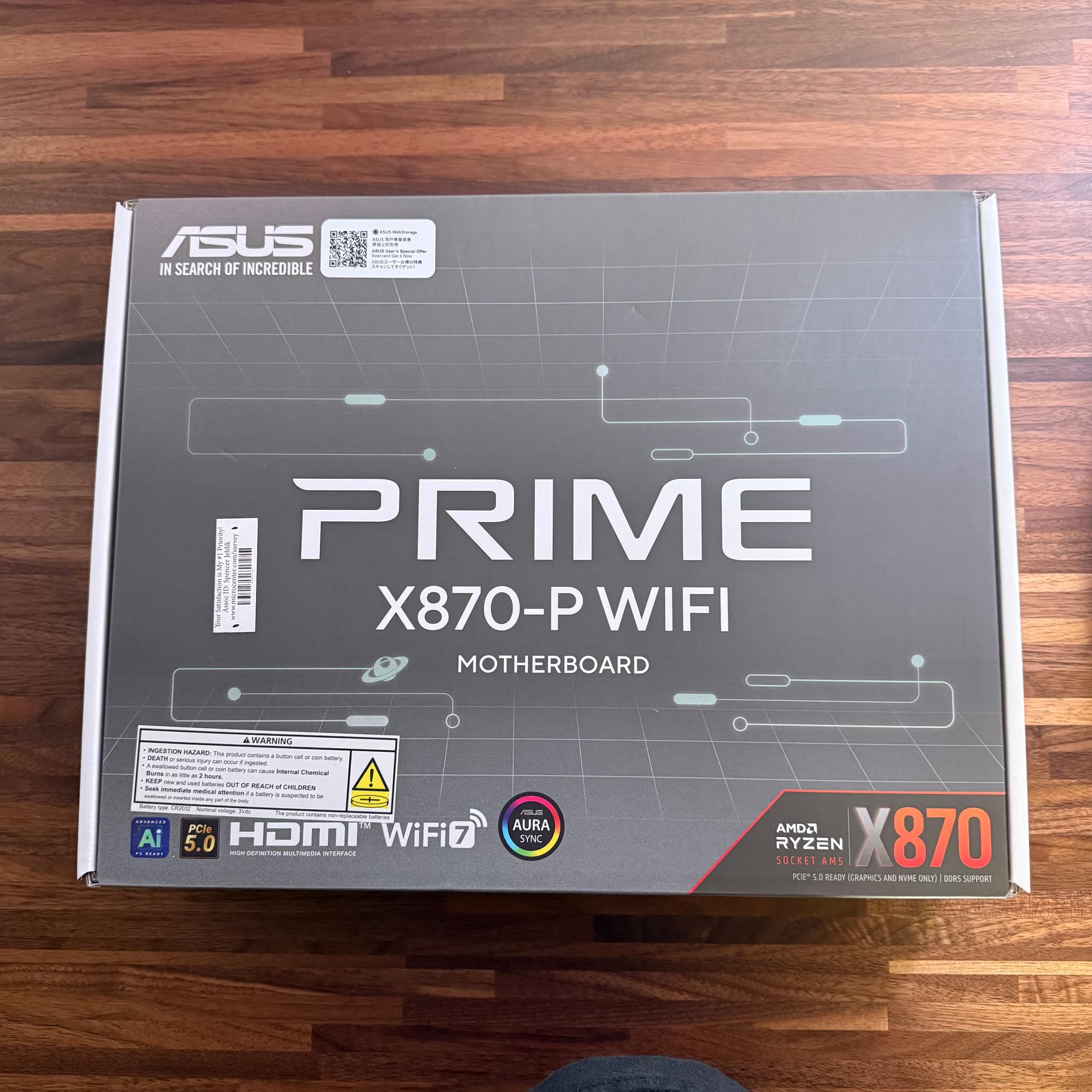 LOOK!! *FREE* Motherboard with CPU purchase BIG SAVINGS NEW Prime X870-P WIFI Ryzen 7 9700