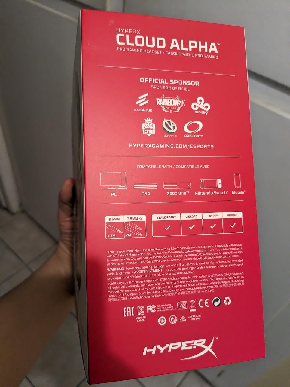 BNIB HyperX Cloud Alpha Wired Gaming Headset, Black/Red