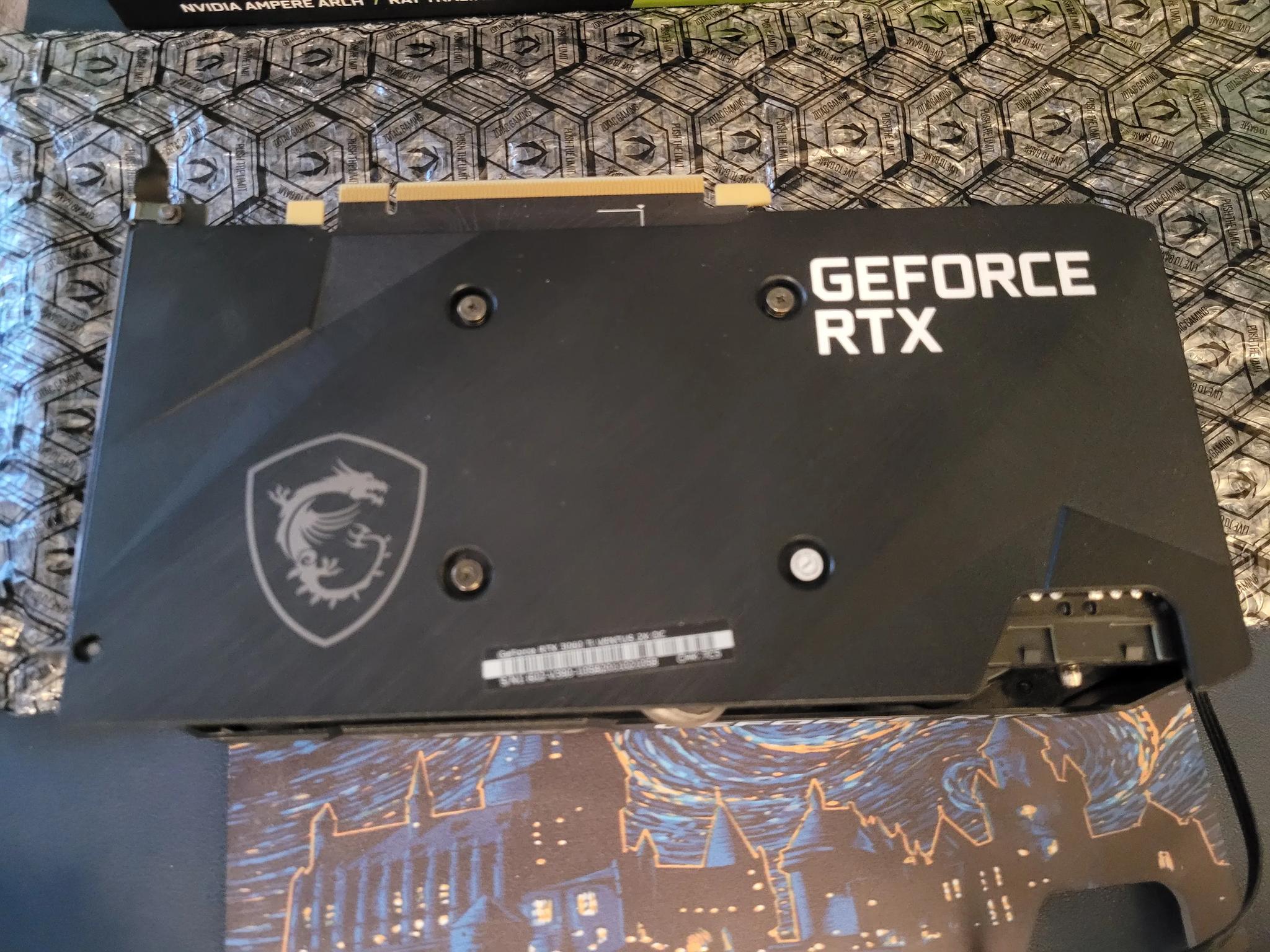 MSI Ventus 2x RTX 3060ti 8GB Non-LHR, Original Box, + V1 Tech ARGB Backplate Add-On