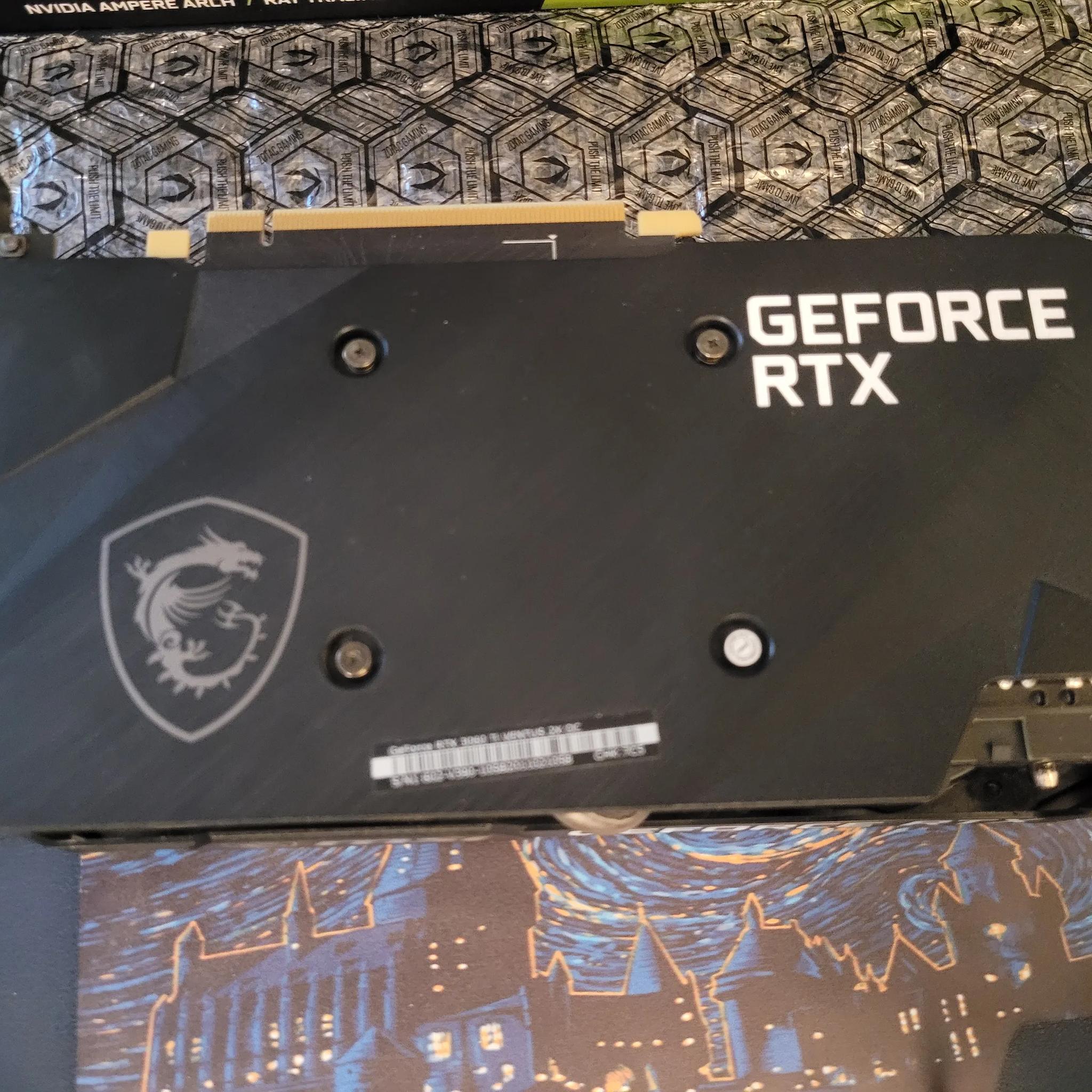 MSI Ventus 2x RTX 3060ti 8GB Non-LHR, Original Box, + V1 Tech ARGB Backplate Add-On