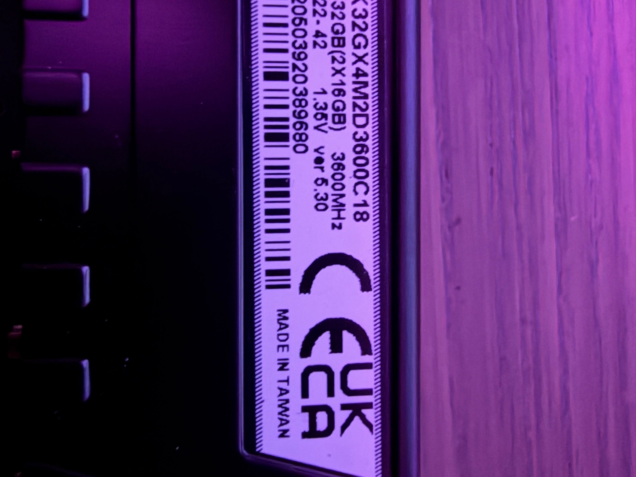 Corsair Vengeance LPX 32 GB (2x 16 GB)DDR4 3600 MHz
