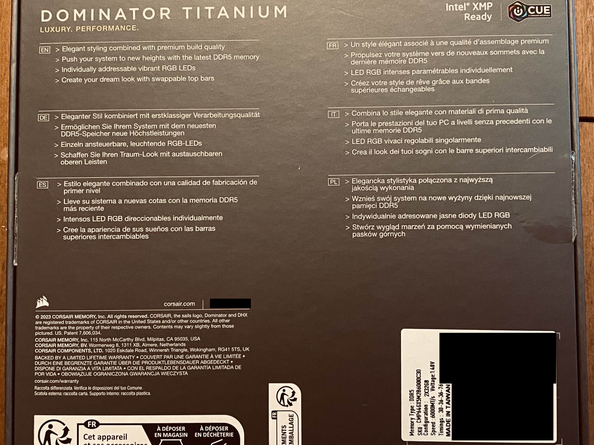 🔥CORSAIR DDR5 RAM 64GB (2x32GB) DDR5 6000MHz CL30 XMP  30-36-36-76 CMP64GX5M2B6000C30