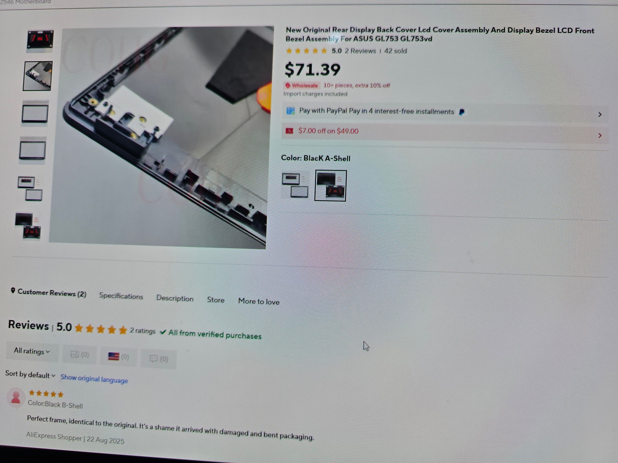 Upgradeable Asus ROG GL753V with 1050 Ti 1080P Gaming Laptop - SSD256+1T HDD - Works But Needs Work
