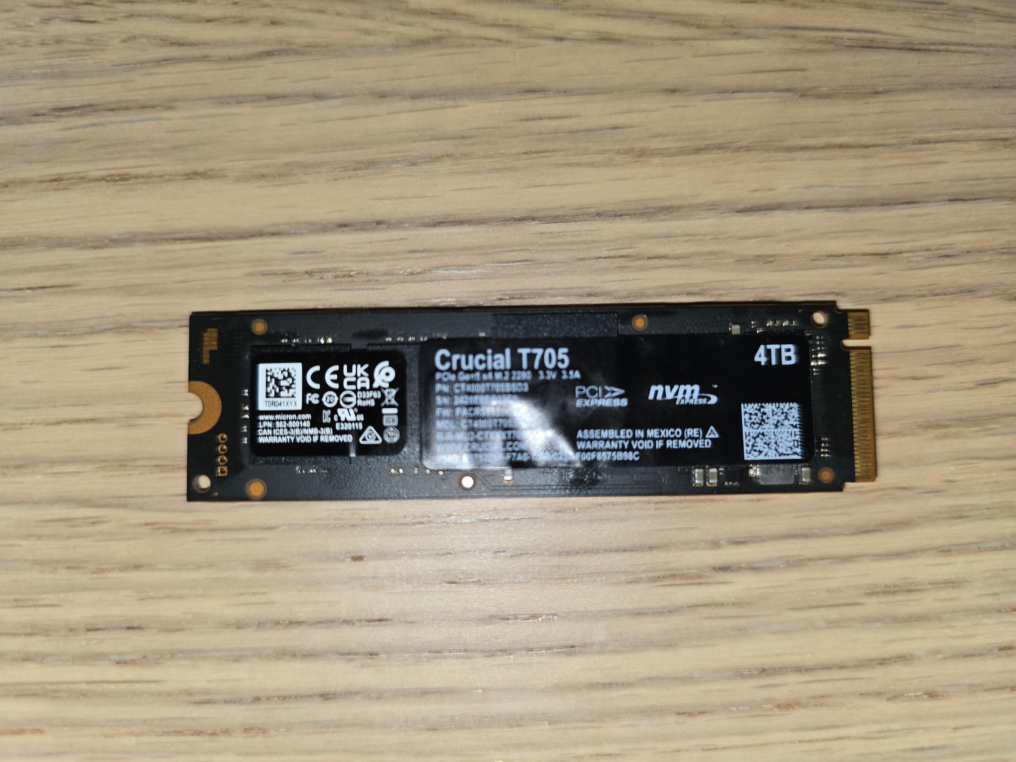 Crucial T705 4TB Lightly Used - First Owner