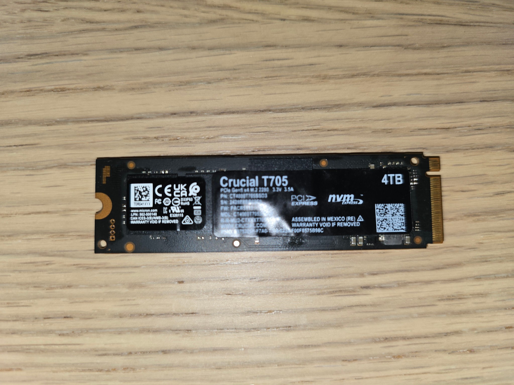 Crucial T705 4TB Lightly Used - First Owner