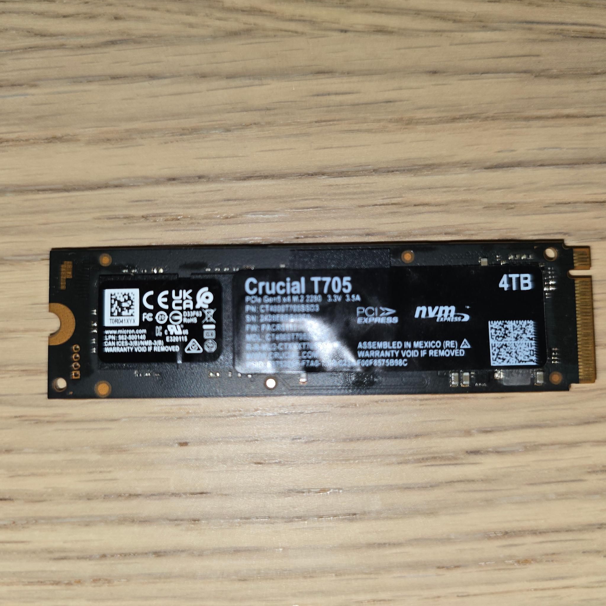 Crucial T705 4TB Lightly Used - First Owner