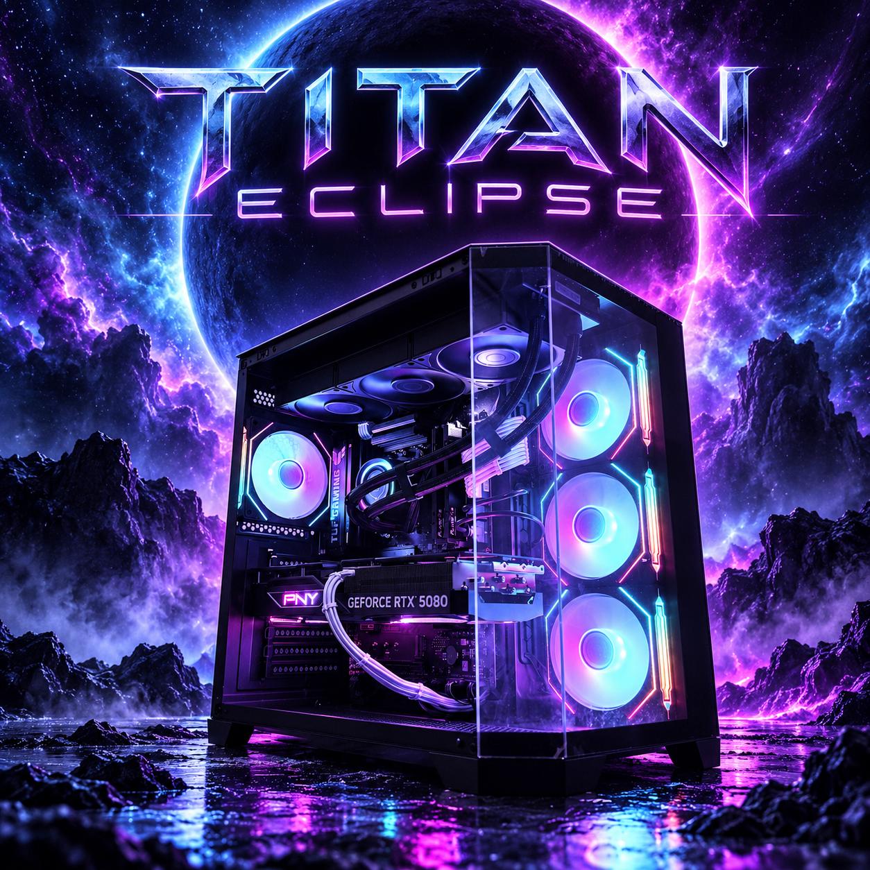 ⚫️"Titan Eclipse"🌈 | 4k Gaming | RTX 5080 | Ryzen 7 9800X3D | 32GB DDR5 | 3TB Storage | Free Ship