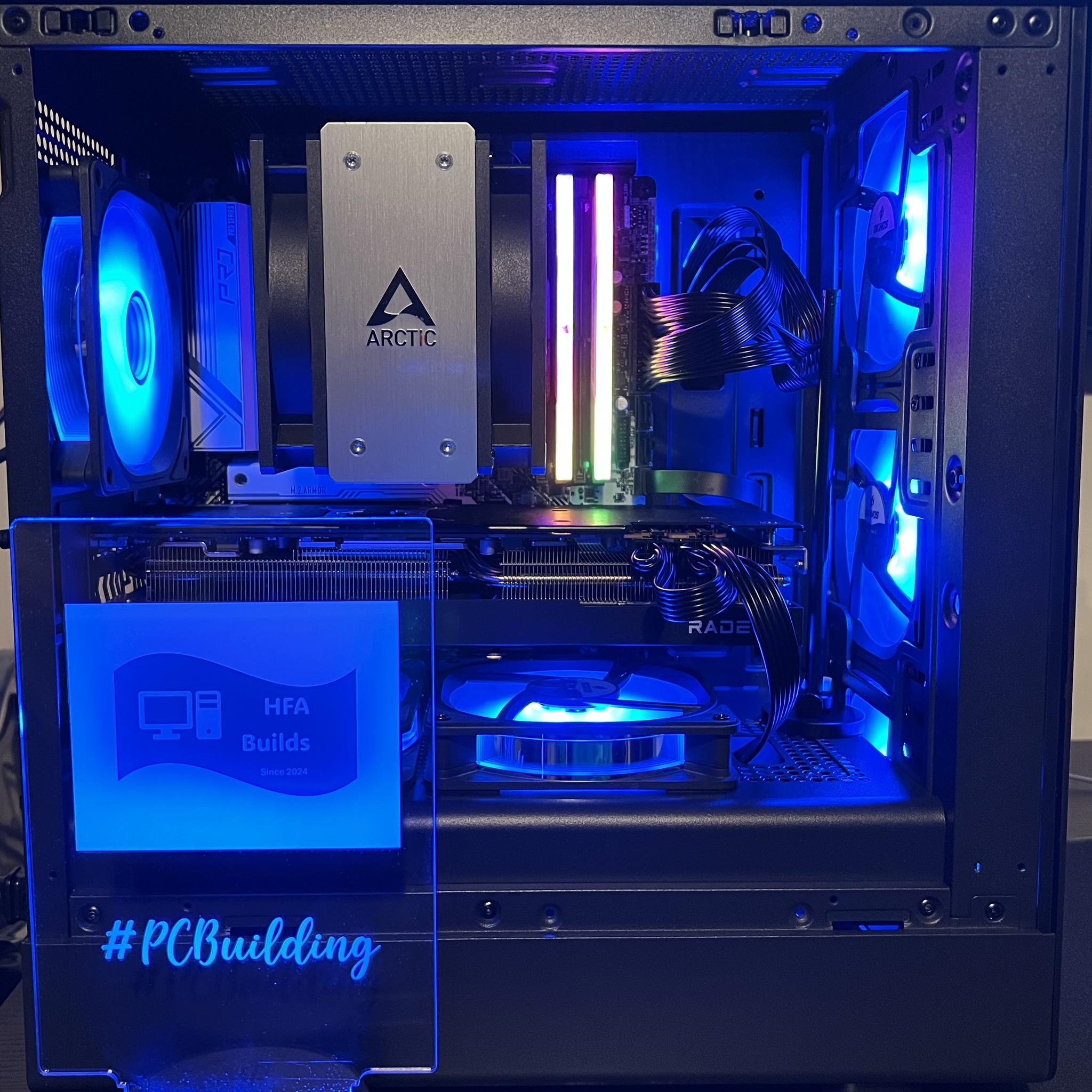Team Red 3.0 Ryzen 5 7600x 1.5 TB SSD 32GB DDR5 RX 7800 XT ARGB fans. ALL NEW parts!
