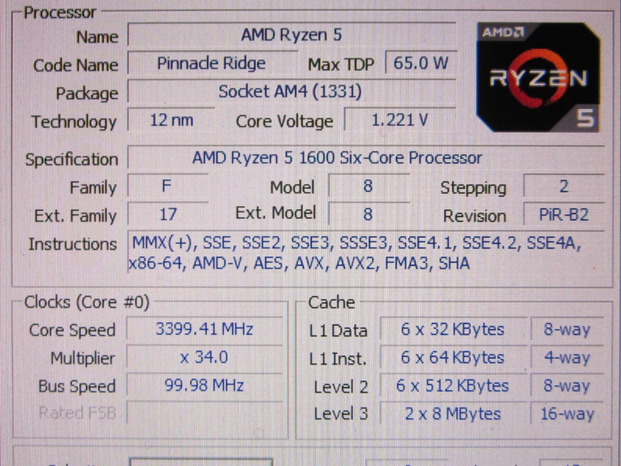 AMD Ryzen 1600AF