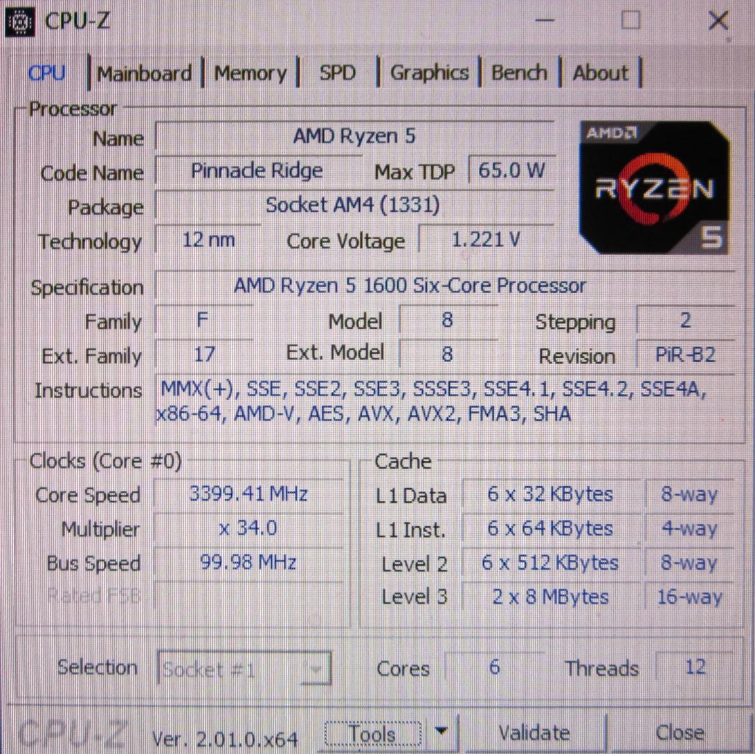 AMD Ryzen 1600AF