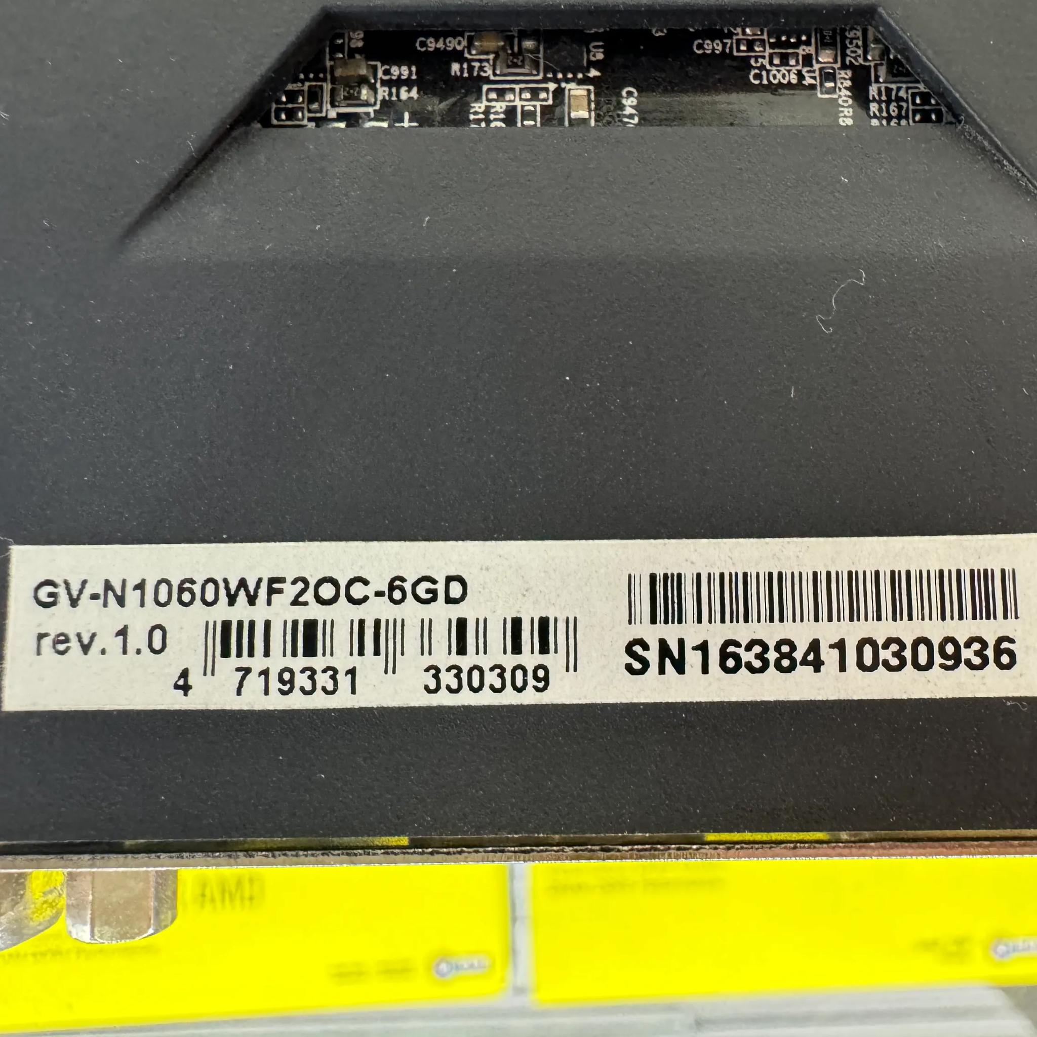 Gigabyte GeForce GTX 1060 WINDFORCE OC 6GB Graphics Card (Refurbished)