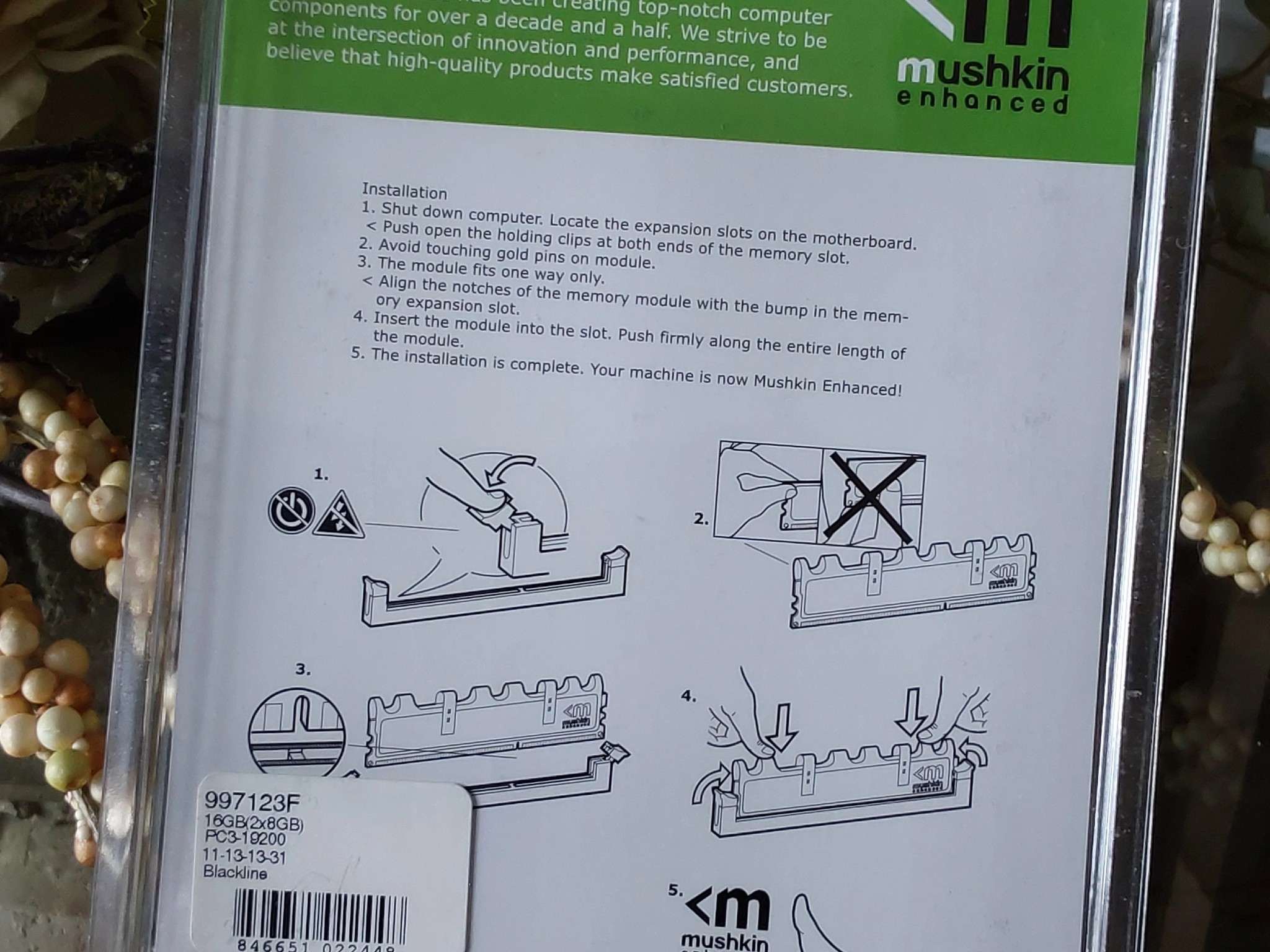 Mushkin Enhanced Blackline 16GB (8 x 2) DDR3 2400 (PC3 19200) Desktop Memory Model 997123F