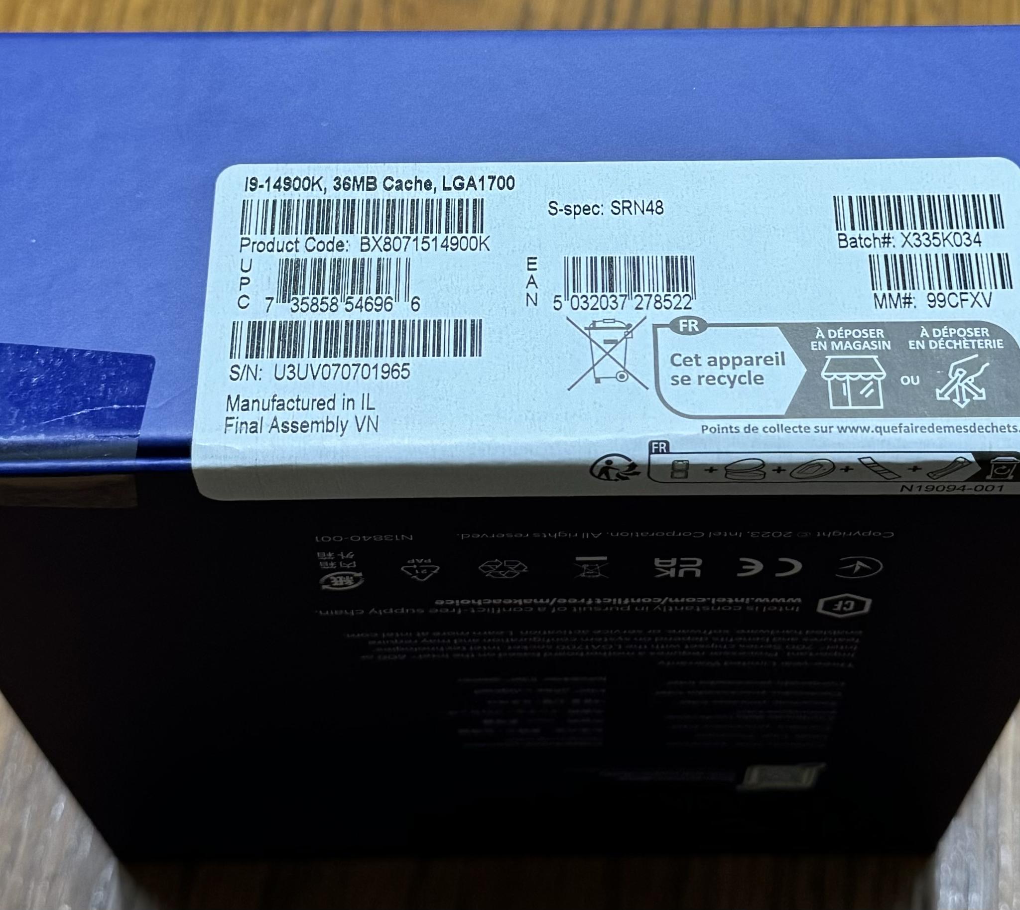 Intel I9-14900k 24 core processor Brand New Still In Sealed Box