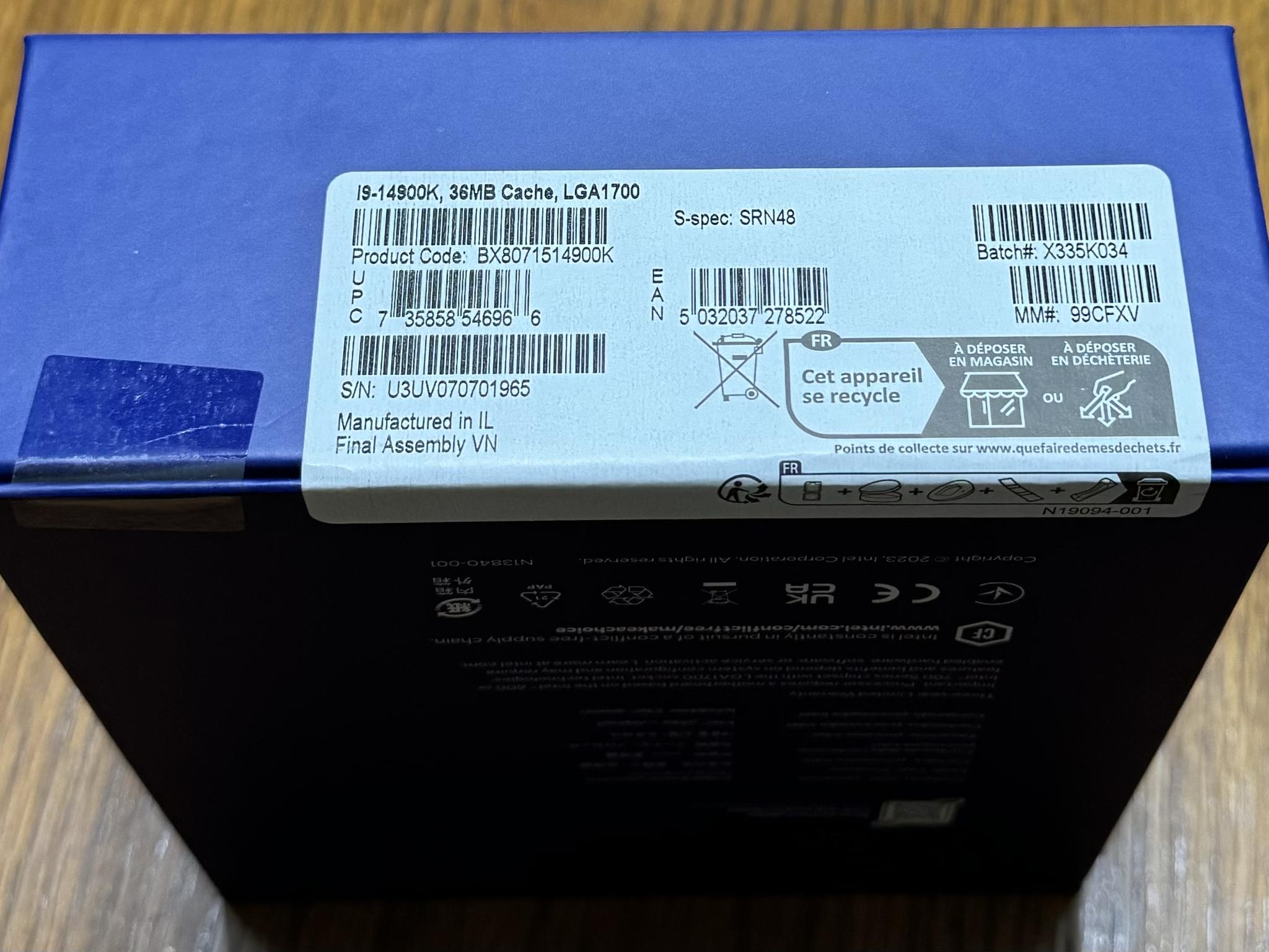 Intel I9-14900k 24 core processor Brand New Still In Sealed Box