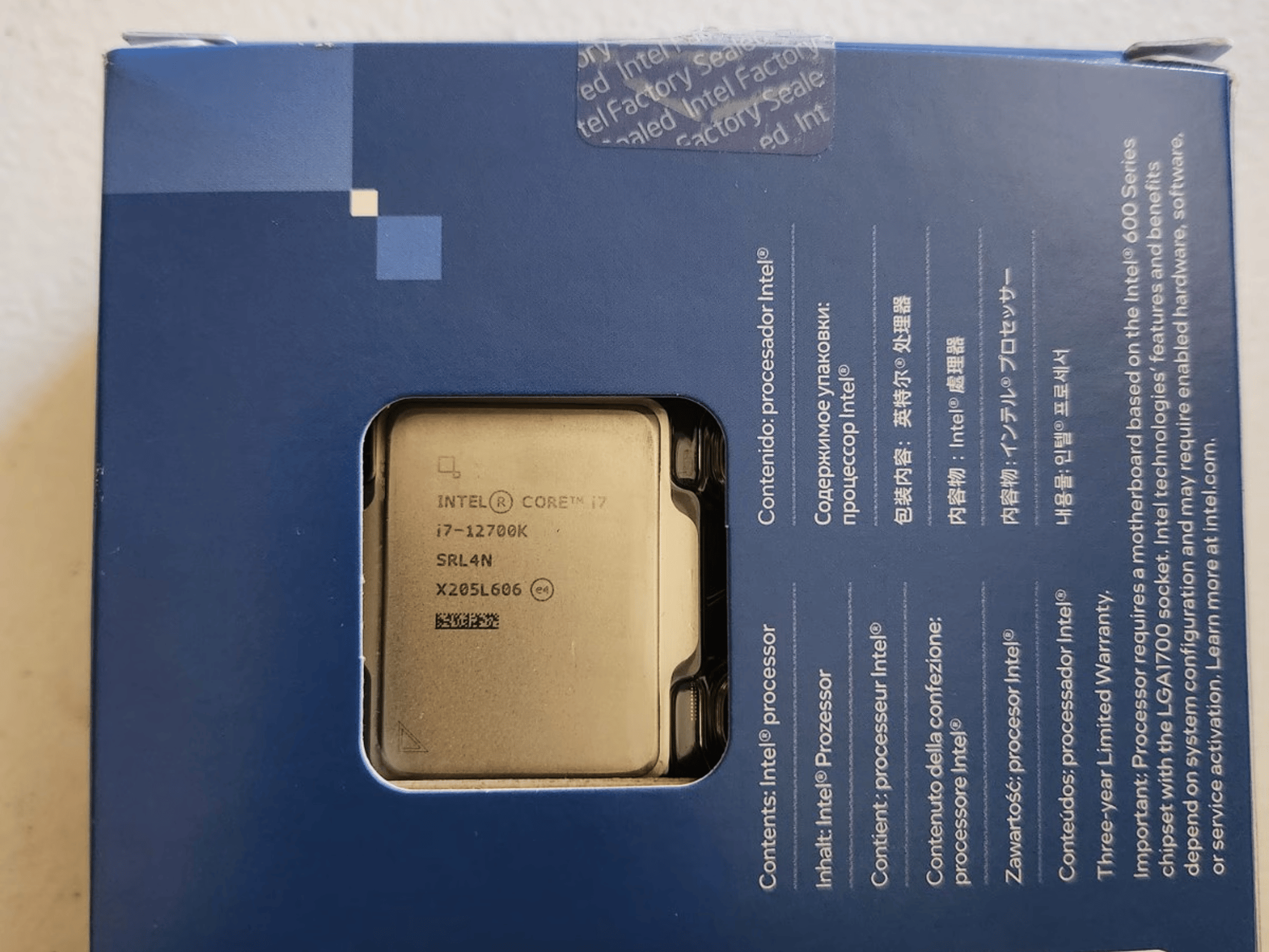 Lightly used Intel Core i7-12700K 