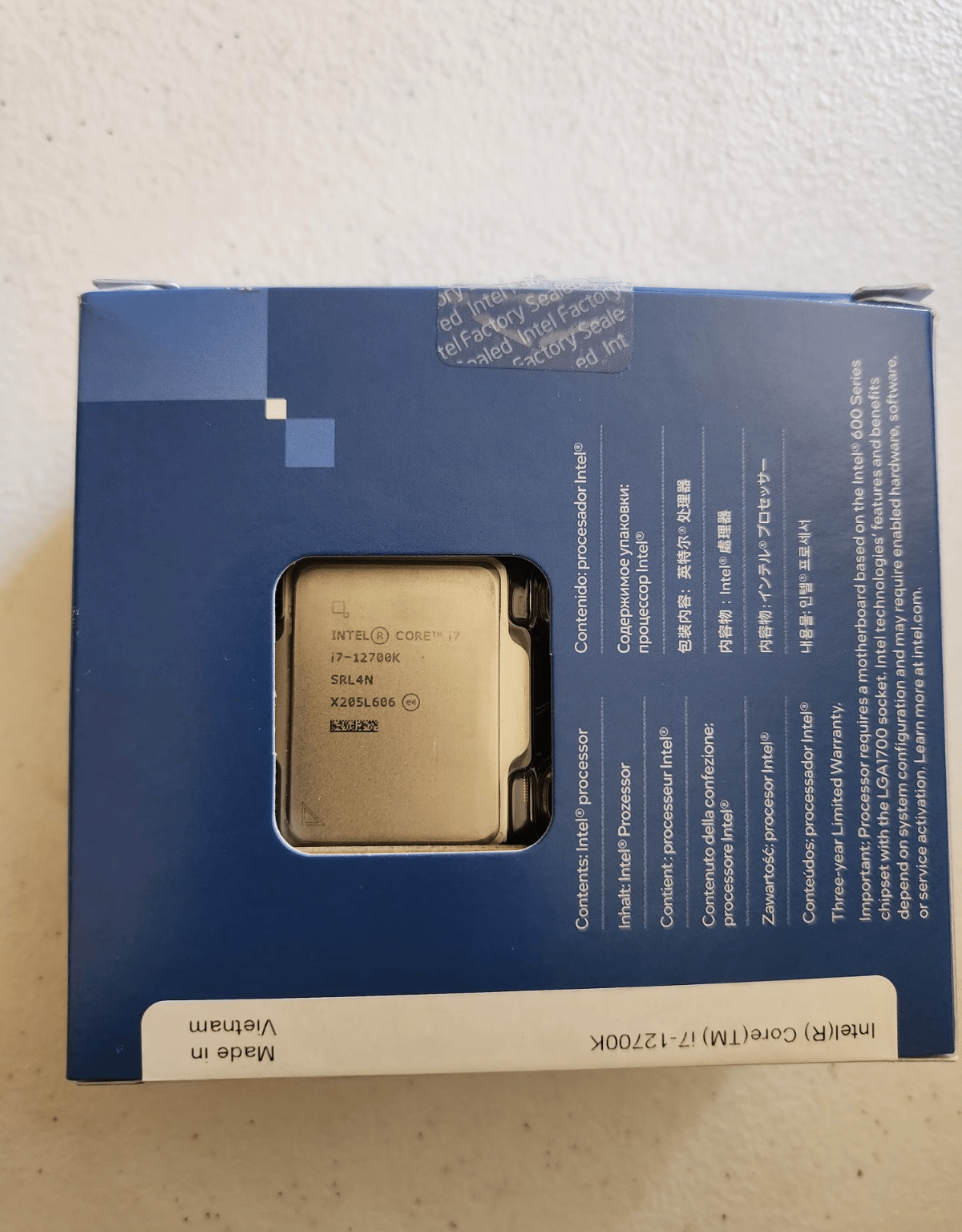Lightly used Intel Core i7-12700K 