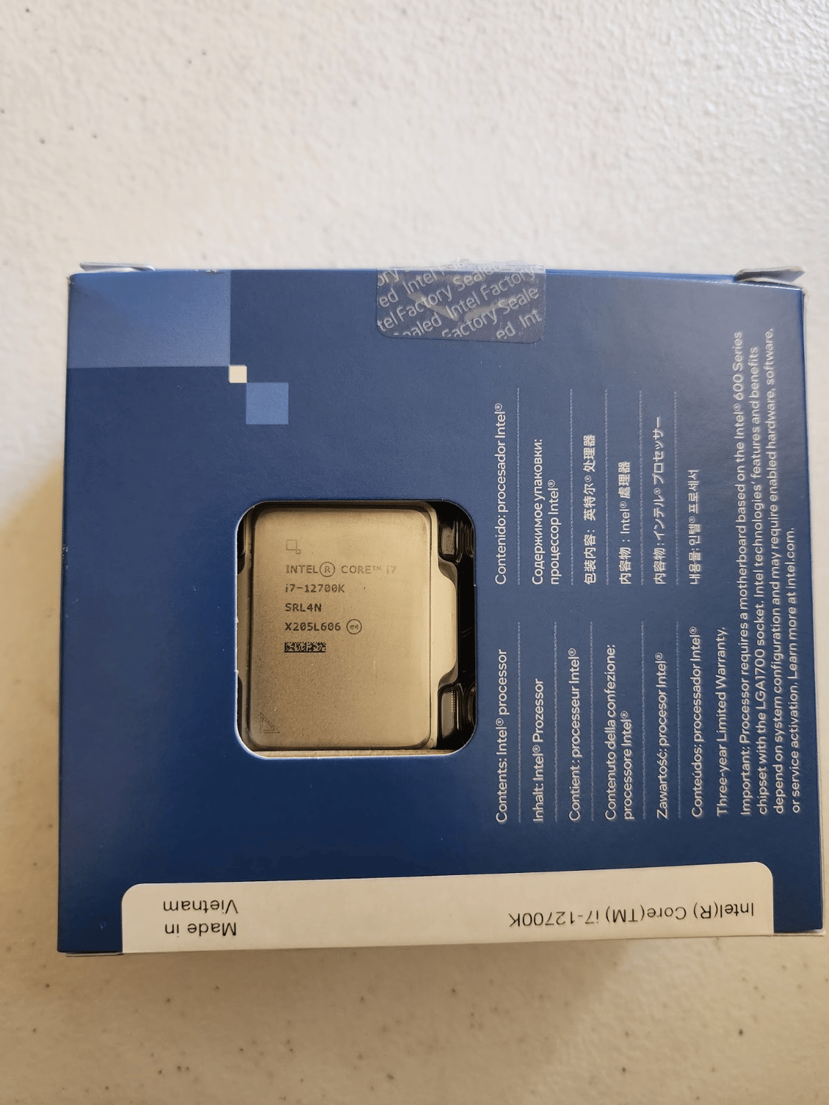Lightly used Intel Core i7-12700K 