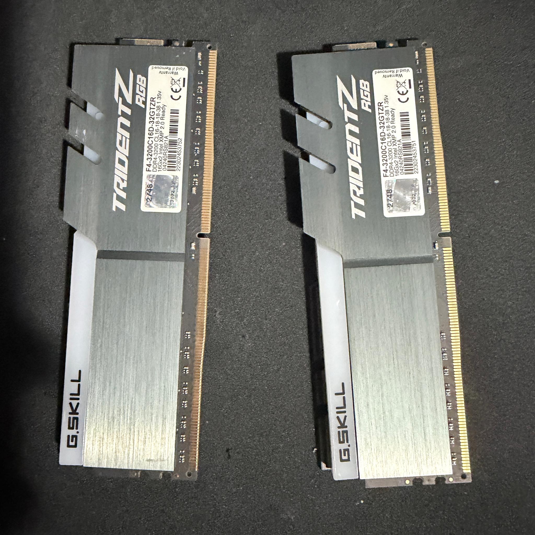 G.SKILL Trident Z RGB Series DDR4 RAM 32GB (2x16GB) Intel AMD Desktop Memory RAM